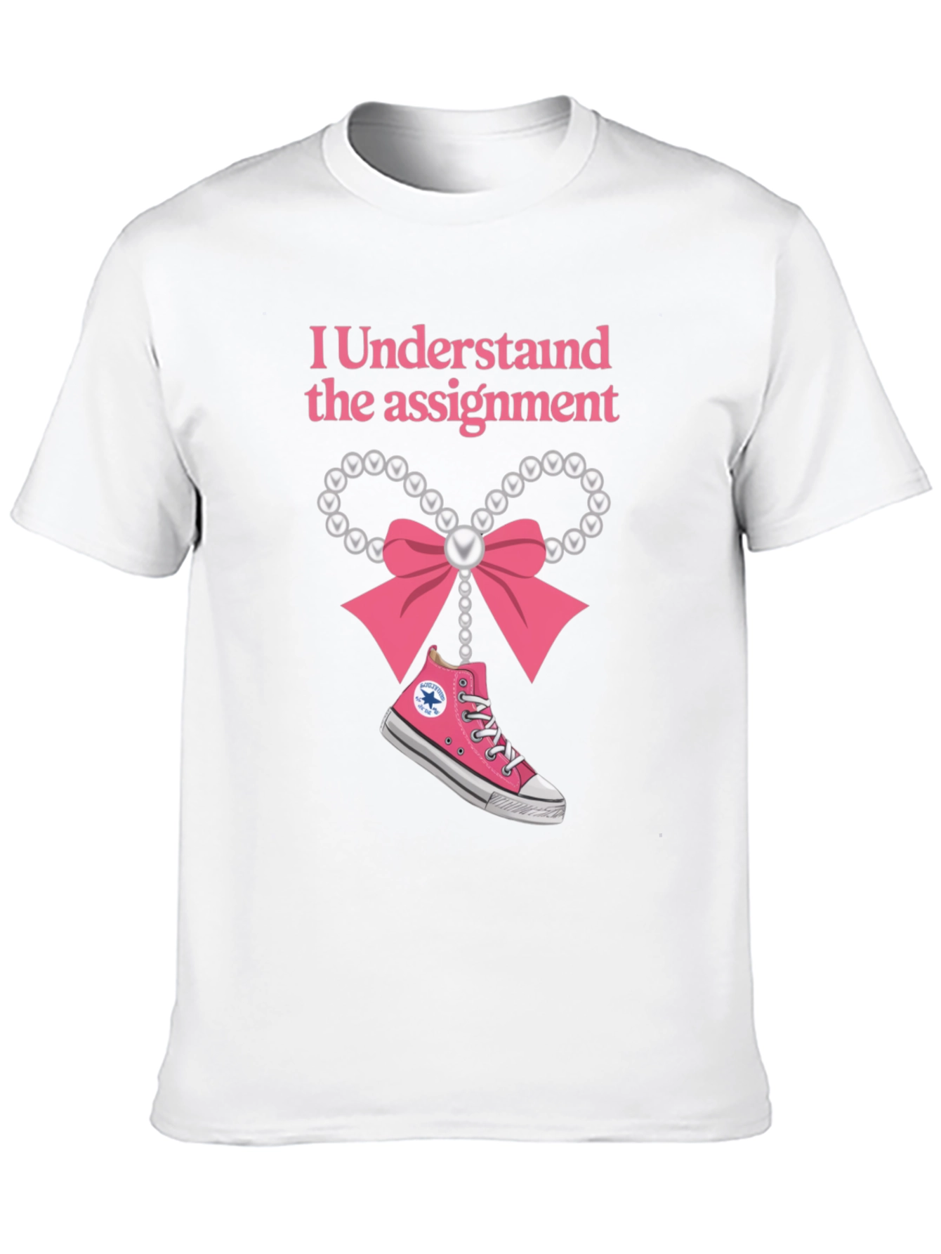 Black I Understand The Assignment Pink Bow T-Shirt view 10