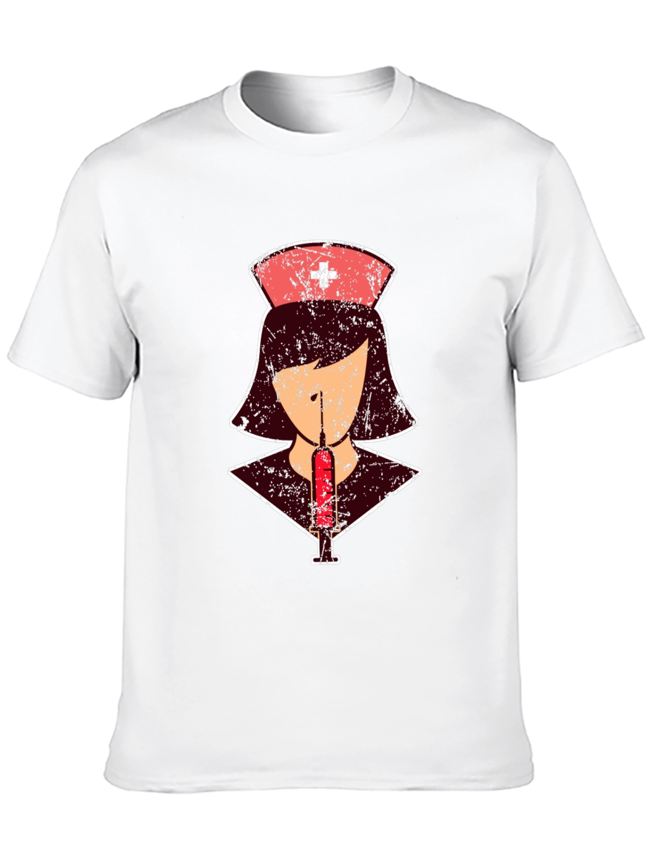 Black Nurse Syringe Graphic T-Shirt - Unisex Casual Tee view 10