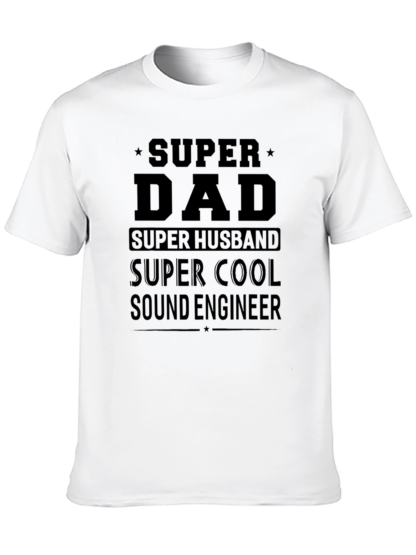 Black Super Dad Sound Engineer Black T-Shirt view 10