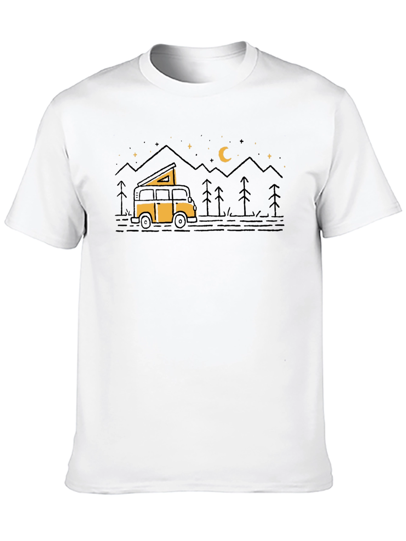 Black Camper Van Graphic Tee - Adventure Awaits view 10