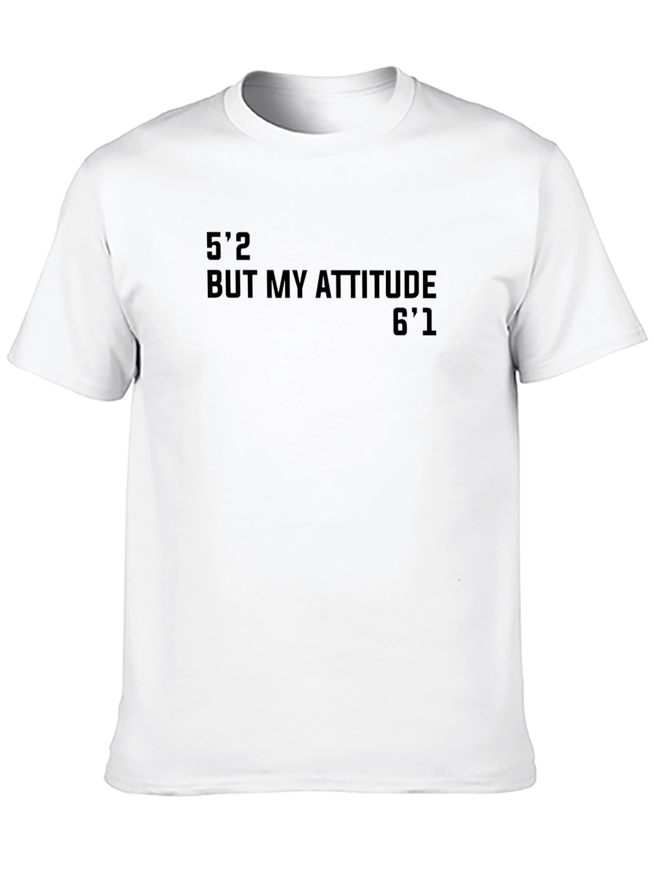 Black Attitude T-Shirt - Funny Height Humor Tee view 10