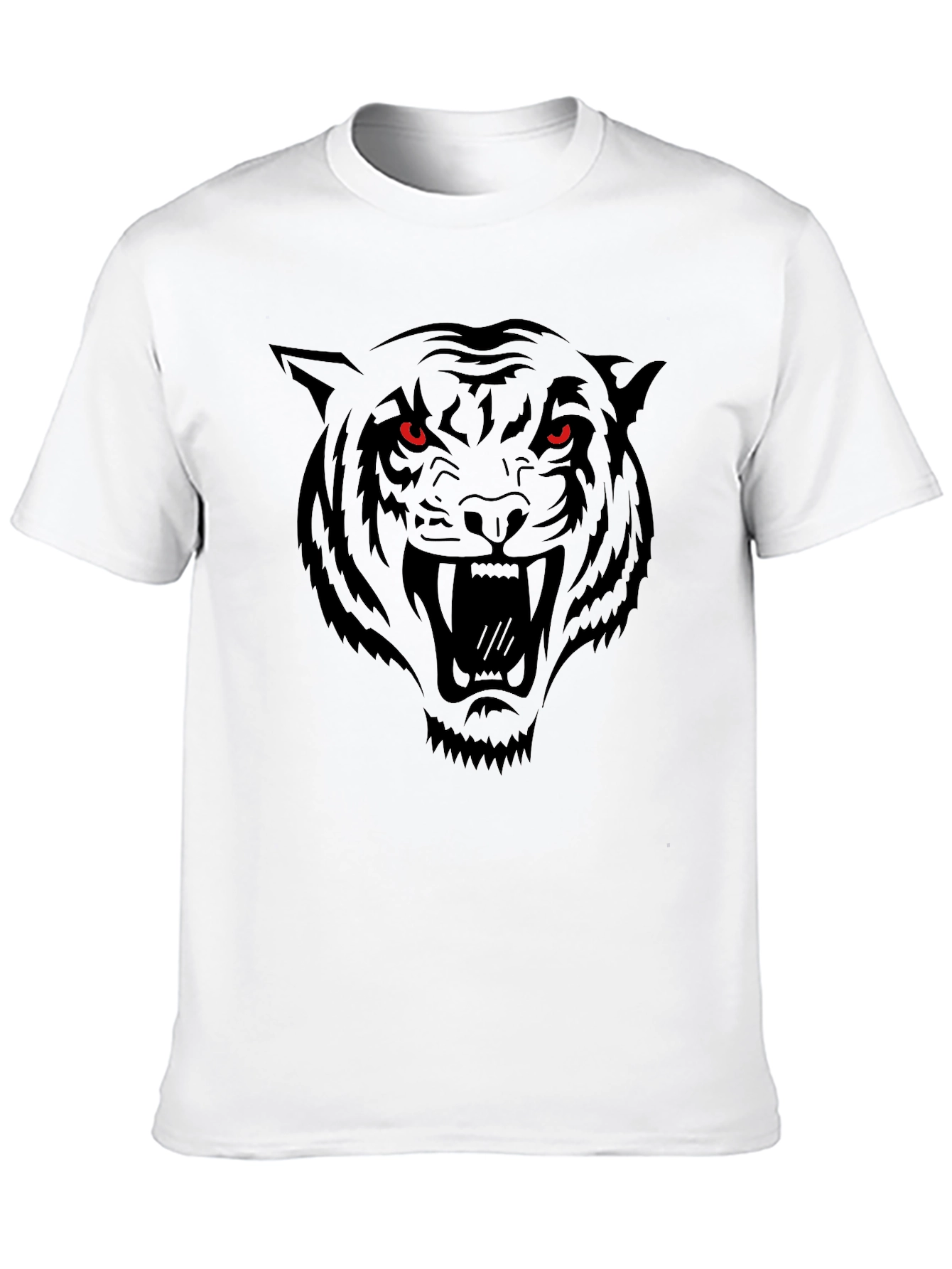 Black Men's Black Tiger Graphic Tee - Fierce Design view 10