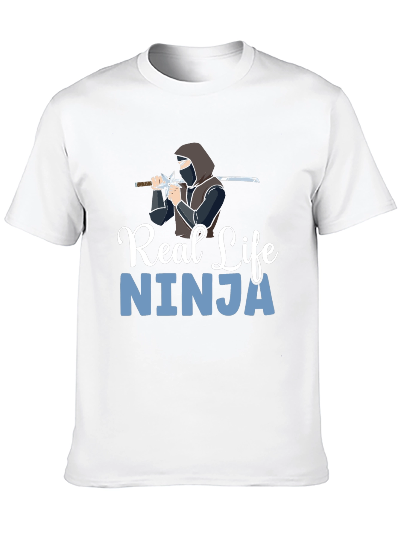 Black Real Life Ninja Graphic T-Shirt - Black Cotton Blend view 10