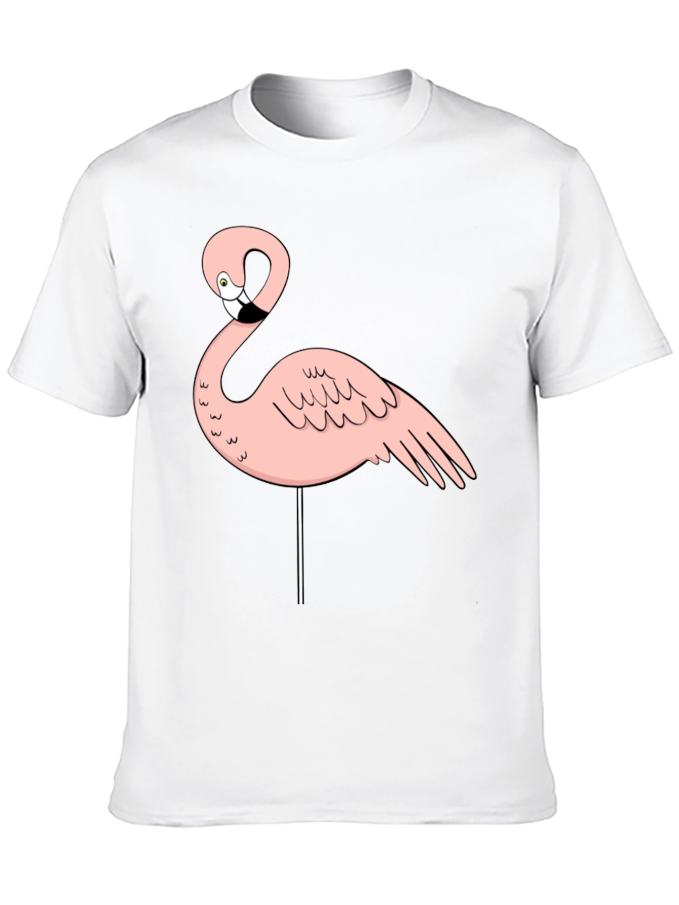 Flamingo Graphic Tee - Black Cotton Blend - 10