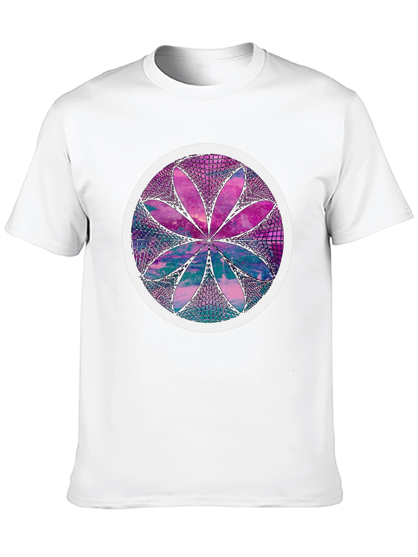 Black Abstract Flower Graphic Print T-Shirt view 10