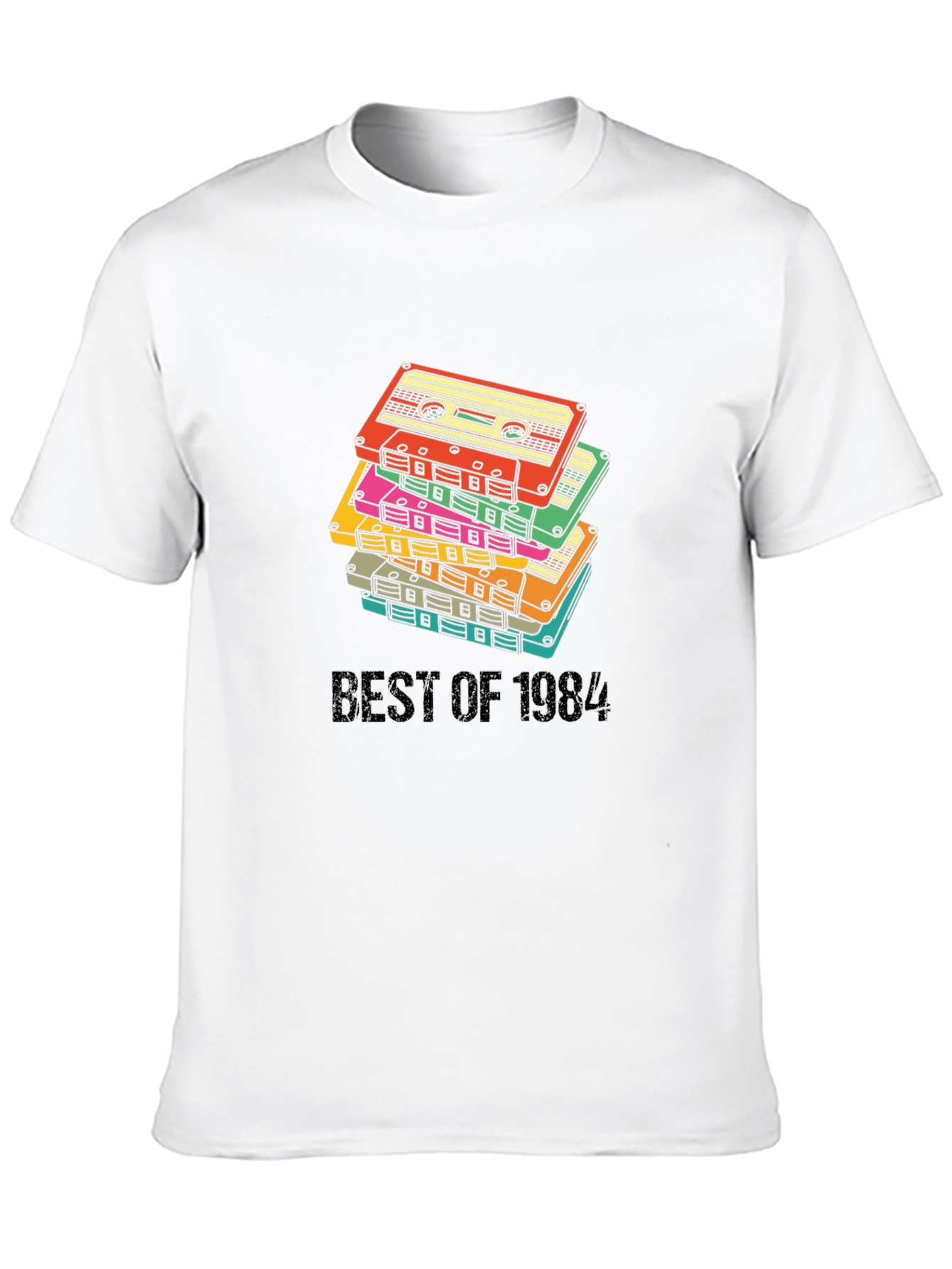 Black Retro Cassette Tape 1984 T-Shirt view 10