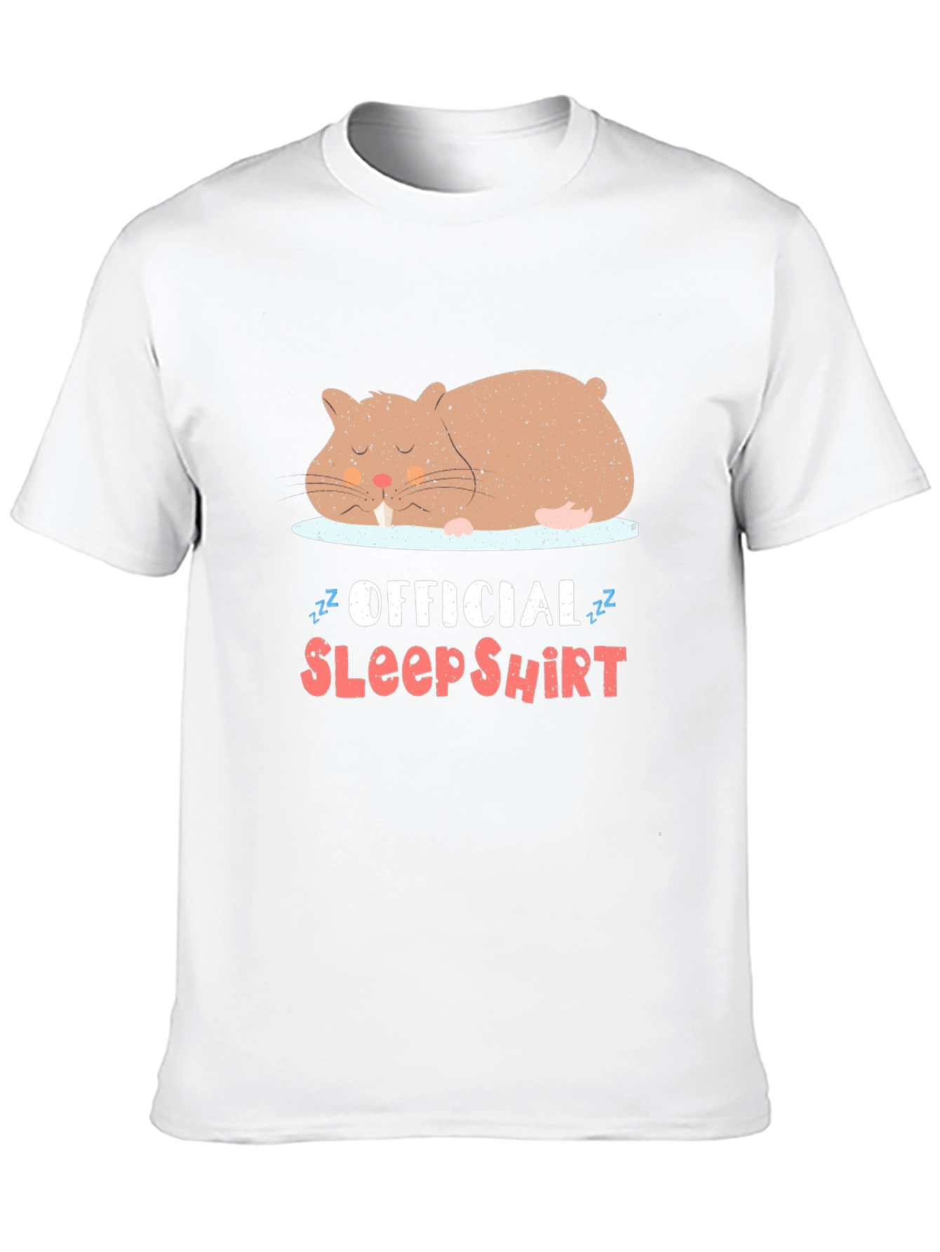 Black Funny Sleeping Hamster Official Sleep Shirt - Black Tee view 10