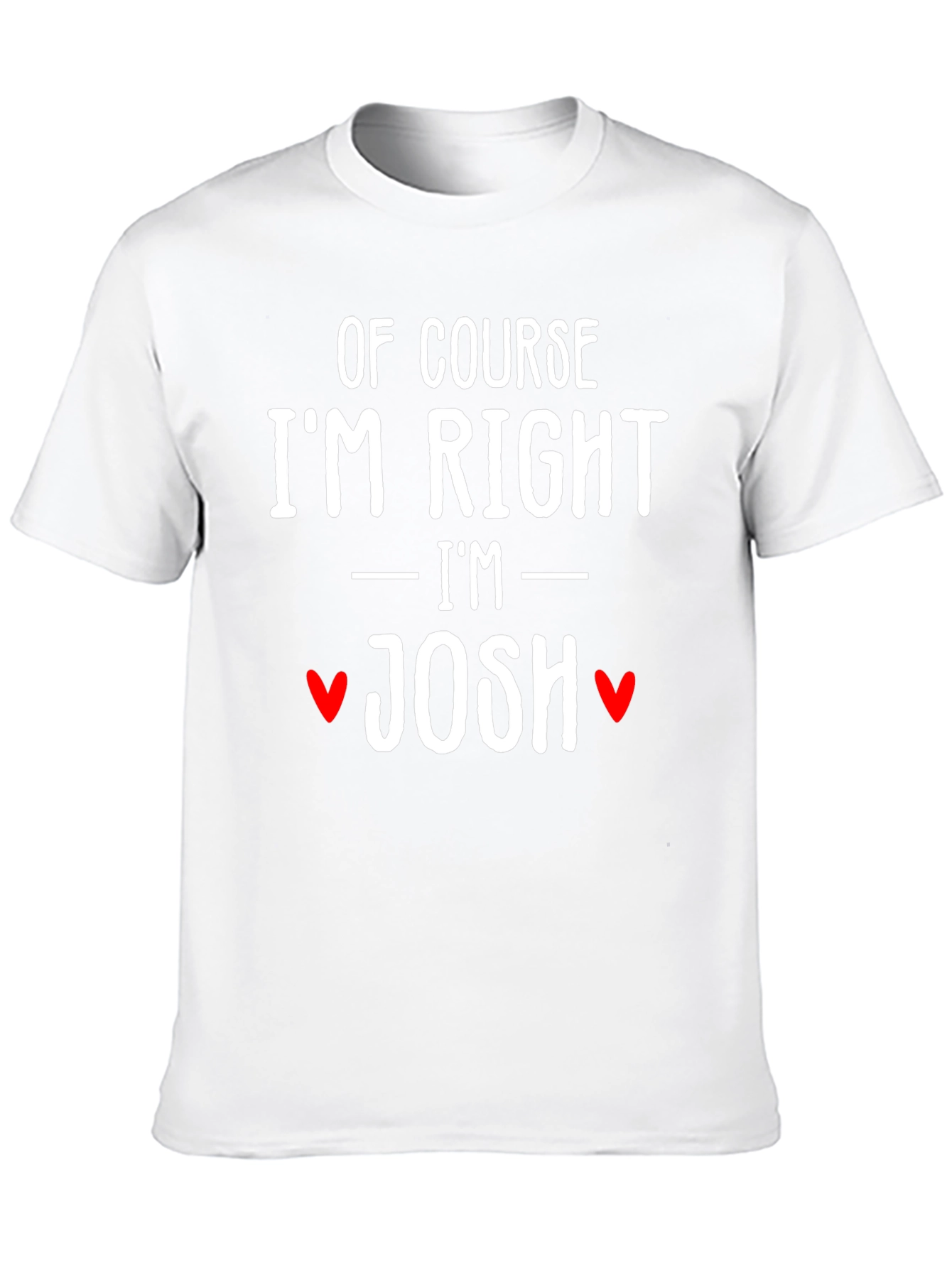 Black Of Course I'm Right I'm Josh Funny T-Shirt view 10