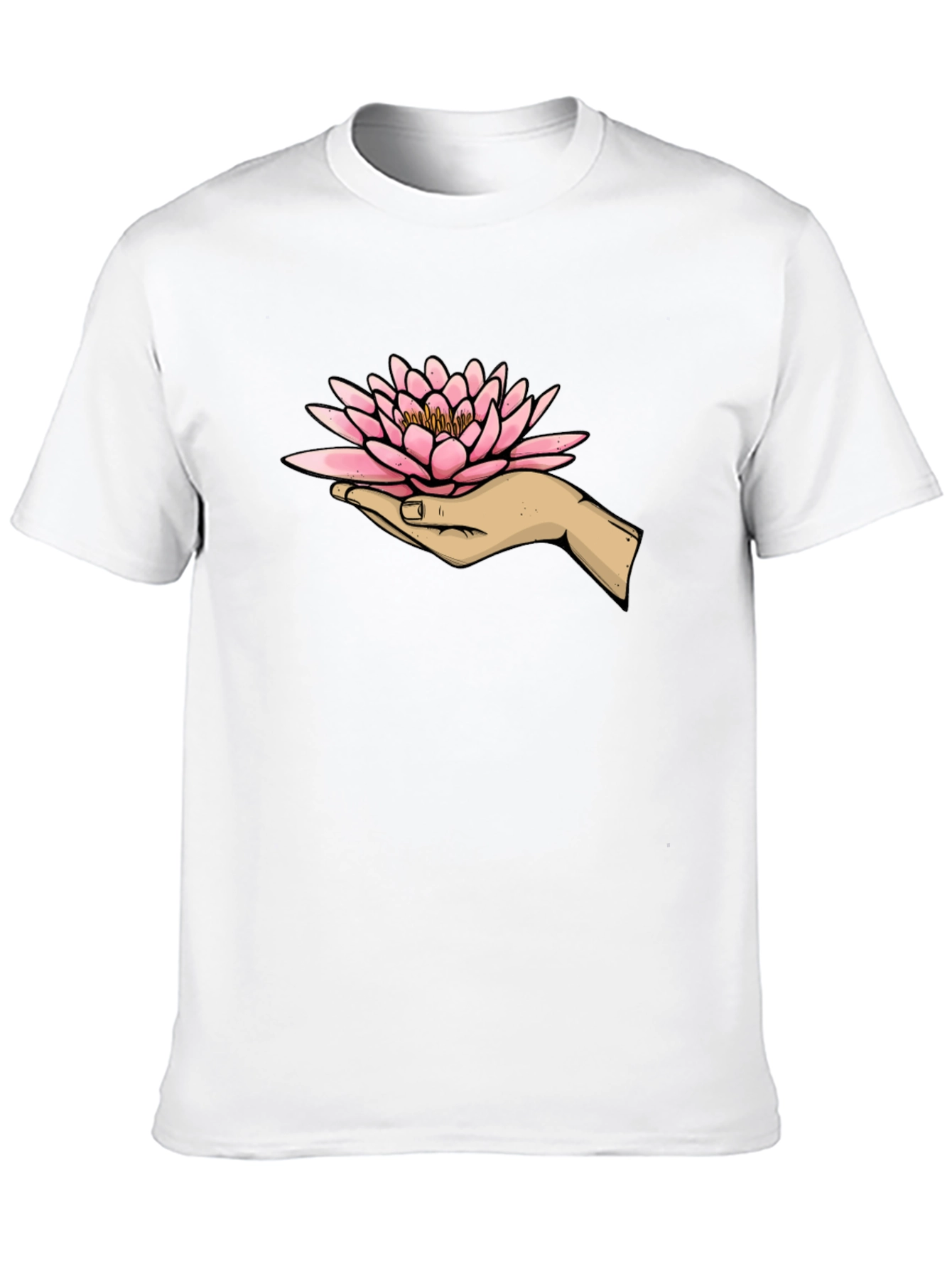 Black Lotus Hand Graphic T-Shirt - Black view 10