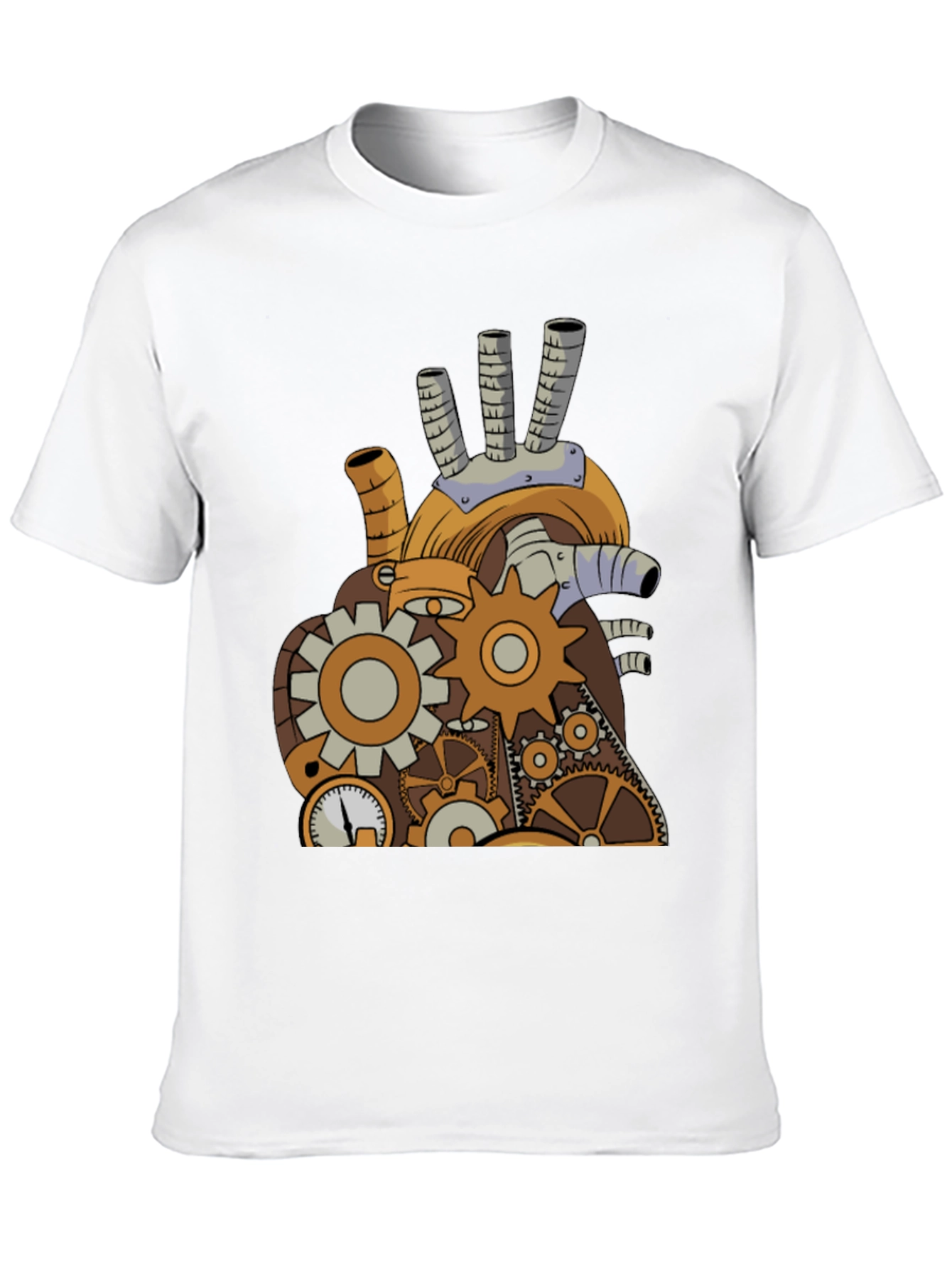 Black Steampunk Mechanical Heart Graphic Tee - Black view 10