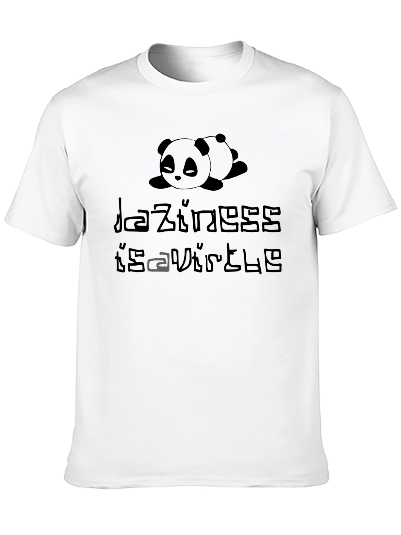Black Lazy Panda Graphic T-Shirt - "Laziness is a Virtue" view 10