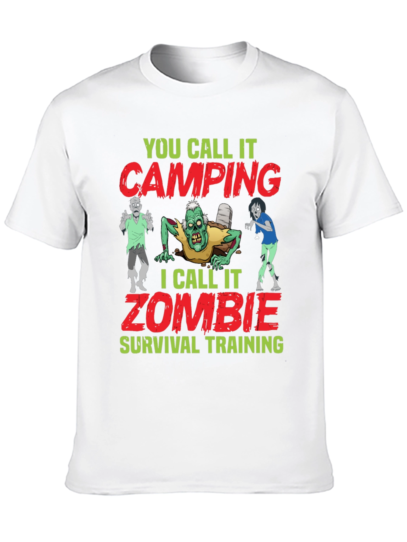 Black Zombie Survival Training T-Shirt Camping Joke view 10