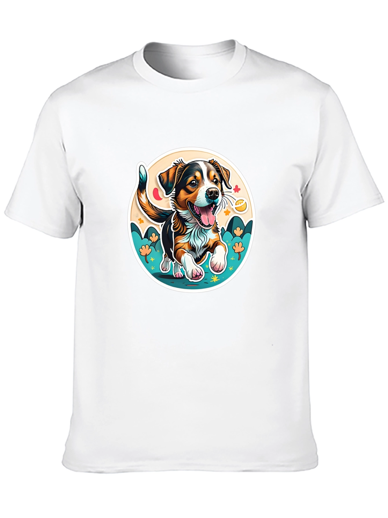 Black Cute Cartoon Dog Graphic Tee view 10