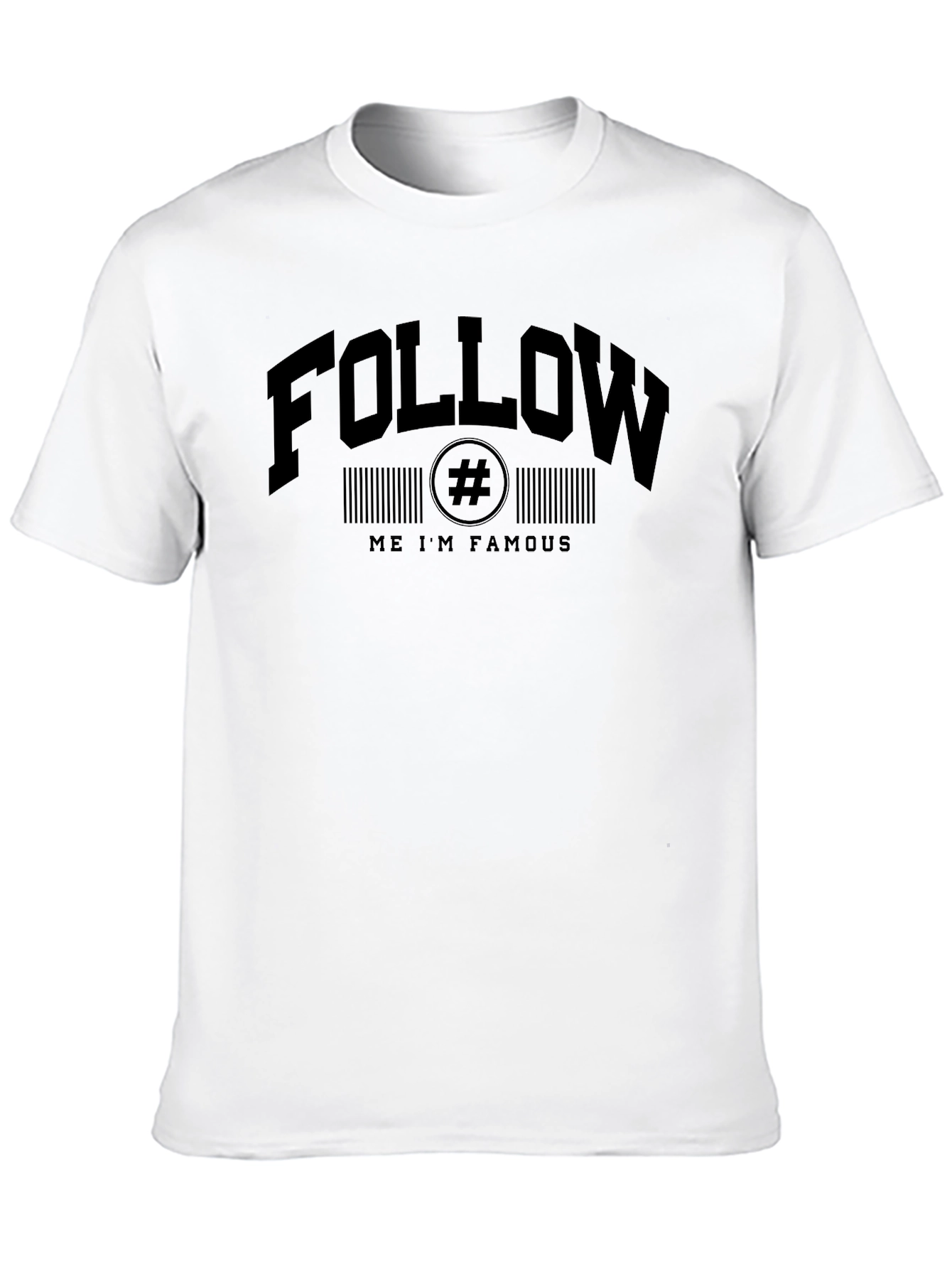 Black Follow Me I'm Famous Graphic Tee - Black Crewneck view 10