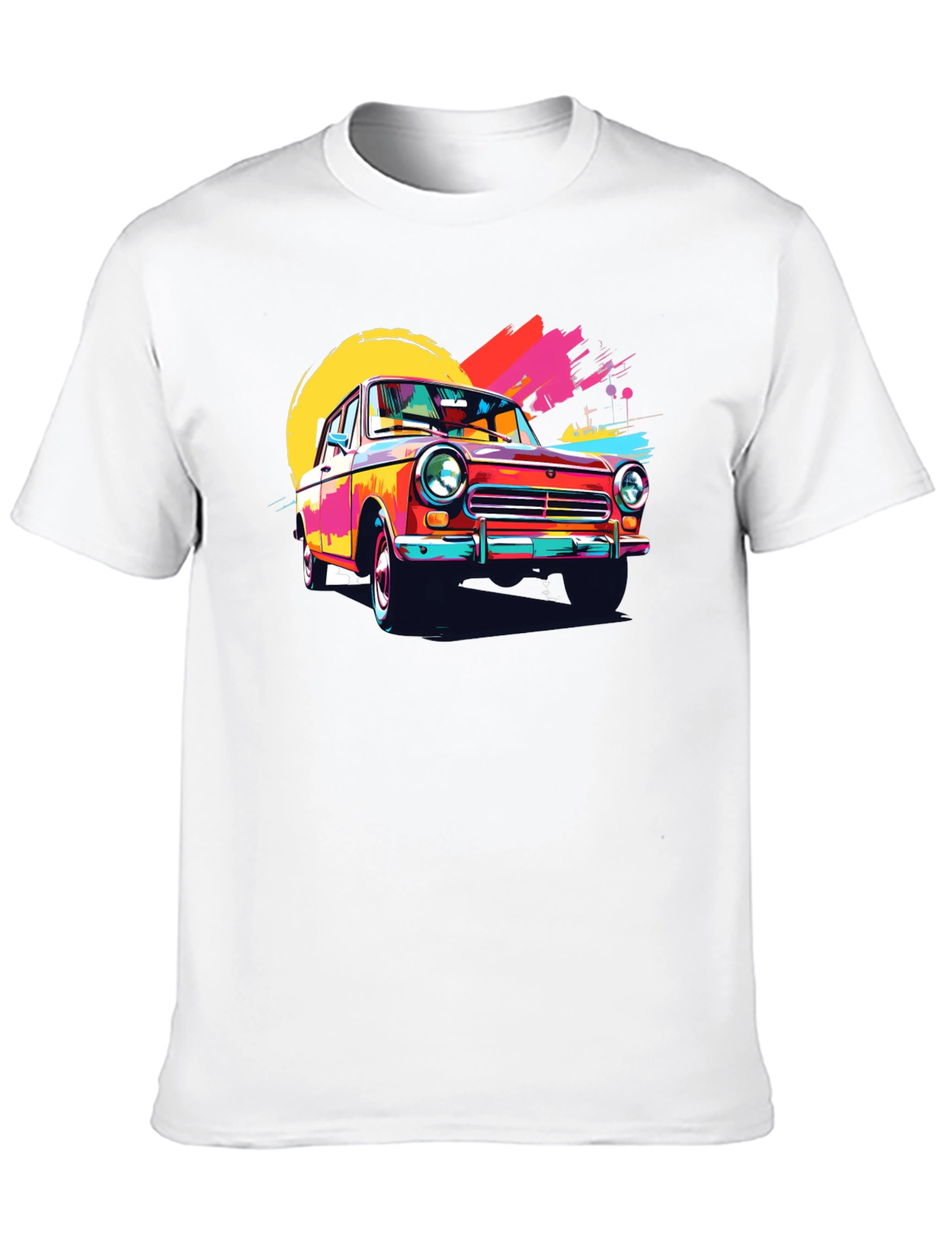 Retro Car Graphic Tee - Vintage Style Black T-Shirt - 10