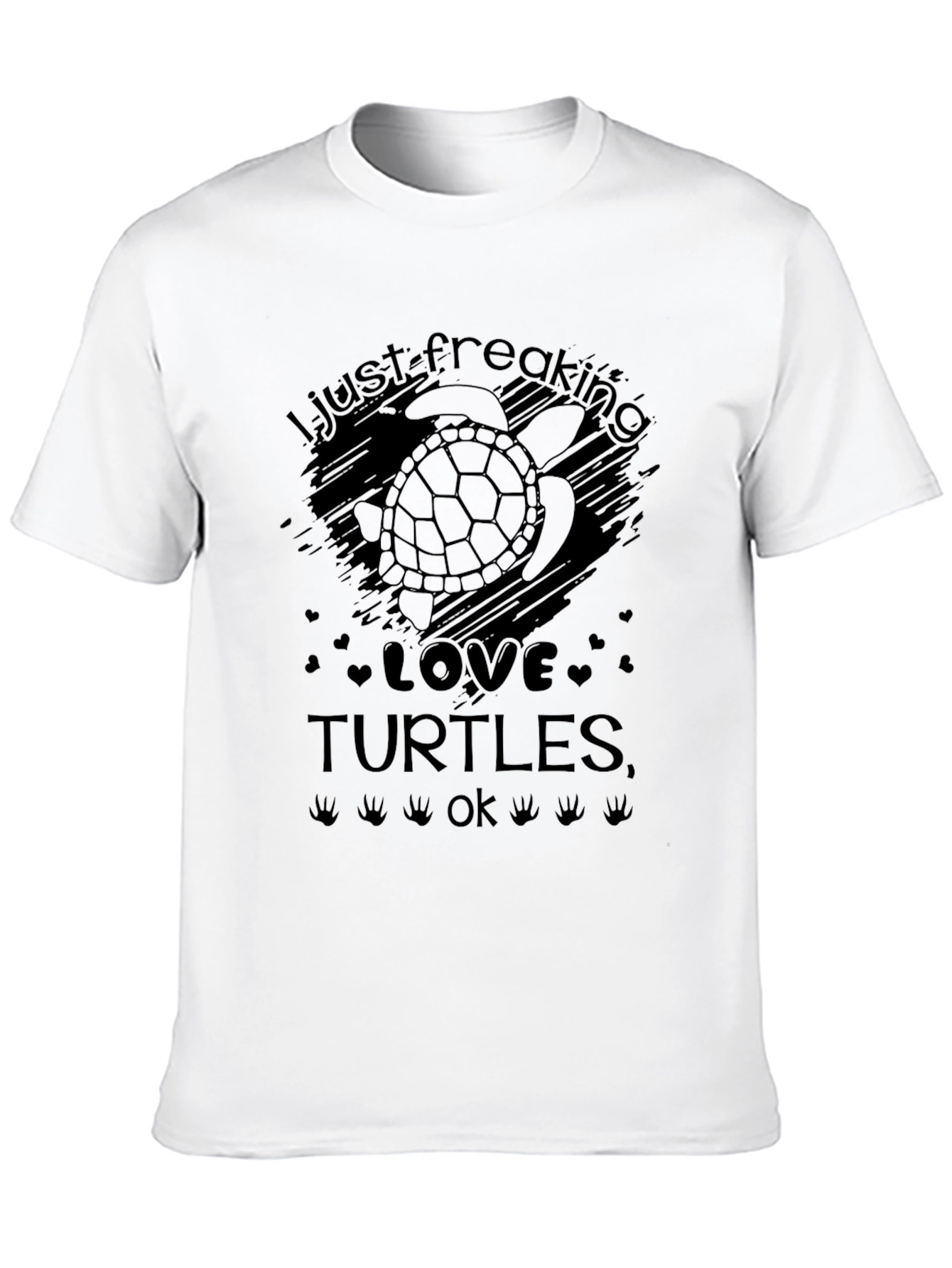 Black I Just Freaking Love Turtles Black Graphic T-Shirt view 10