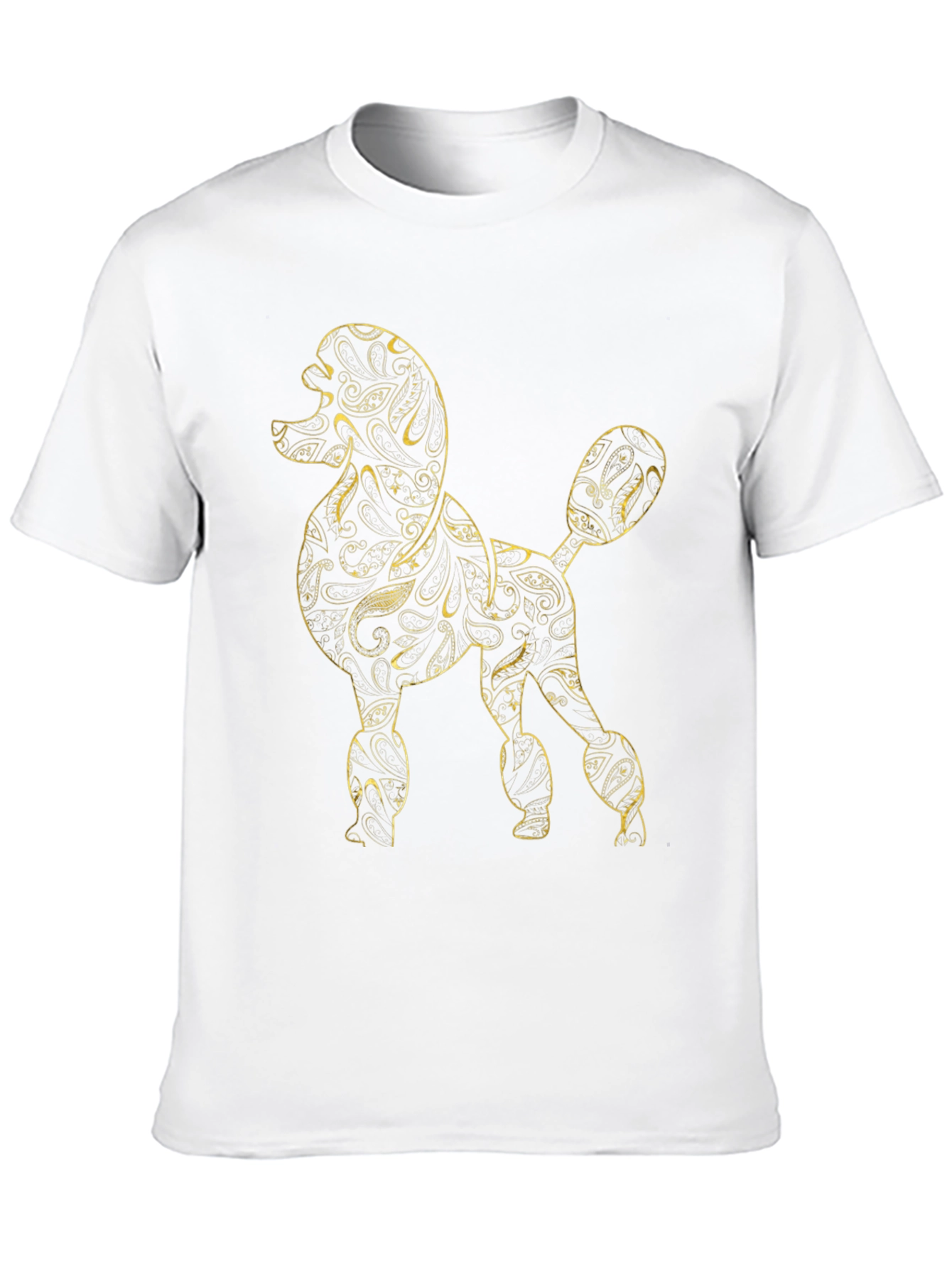 Black Poodle Paisley T-Shirt - Unique Graphic Tee view 10