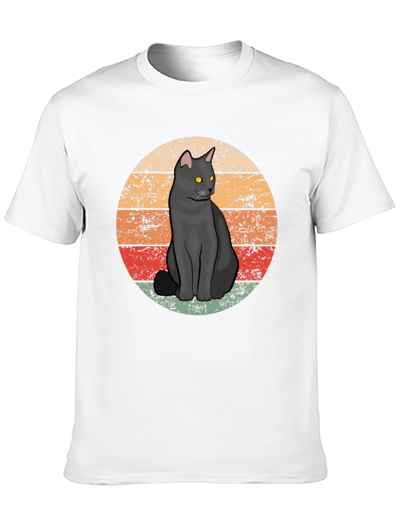 Black Retro Black Cat T-Shirt - Vintage Style Graphic Tee view 10