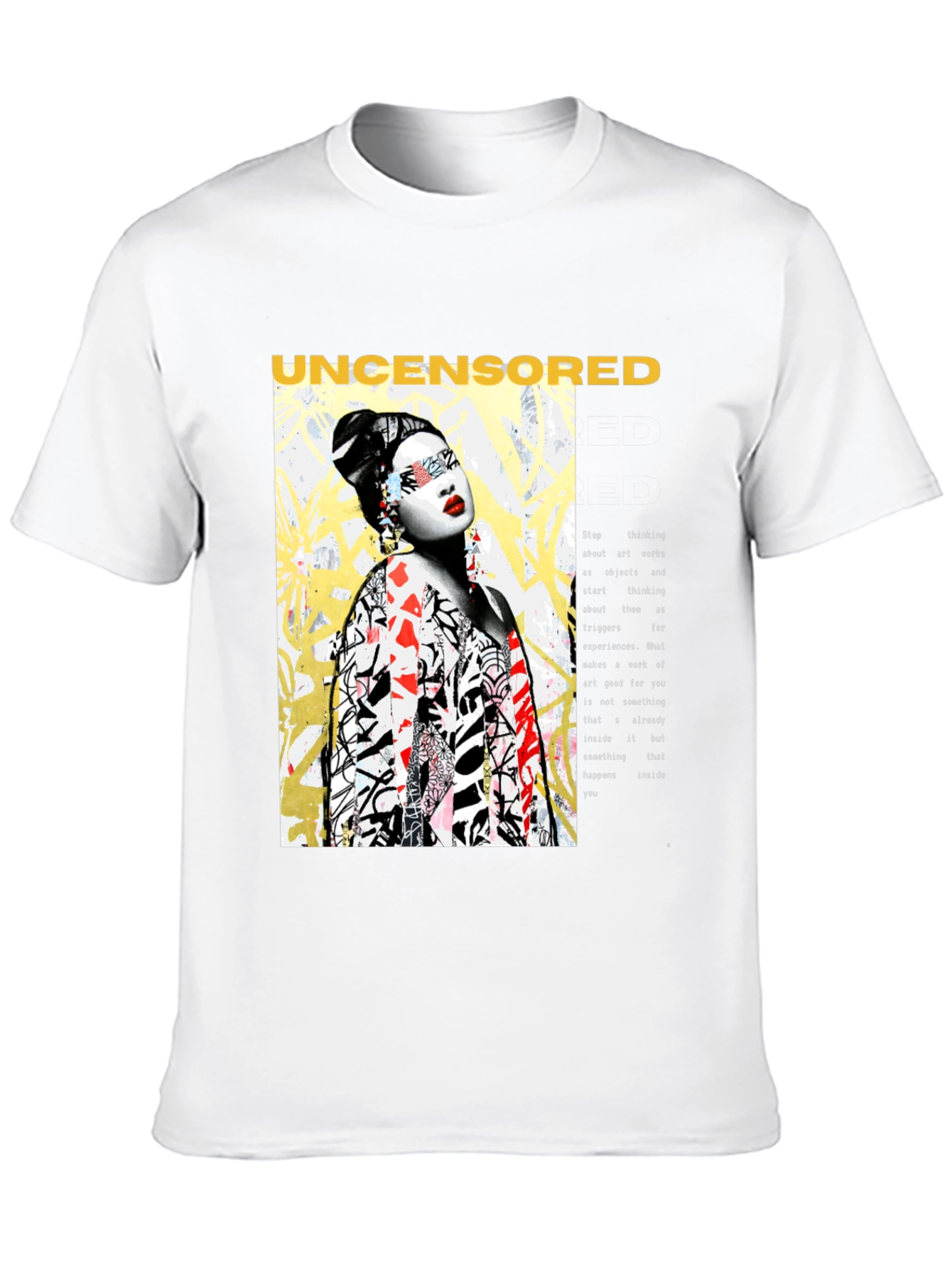Black Uncensored Art Tee - Edgy Graphic Print T-Shirt view 10