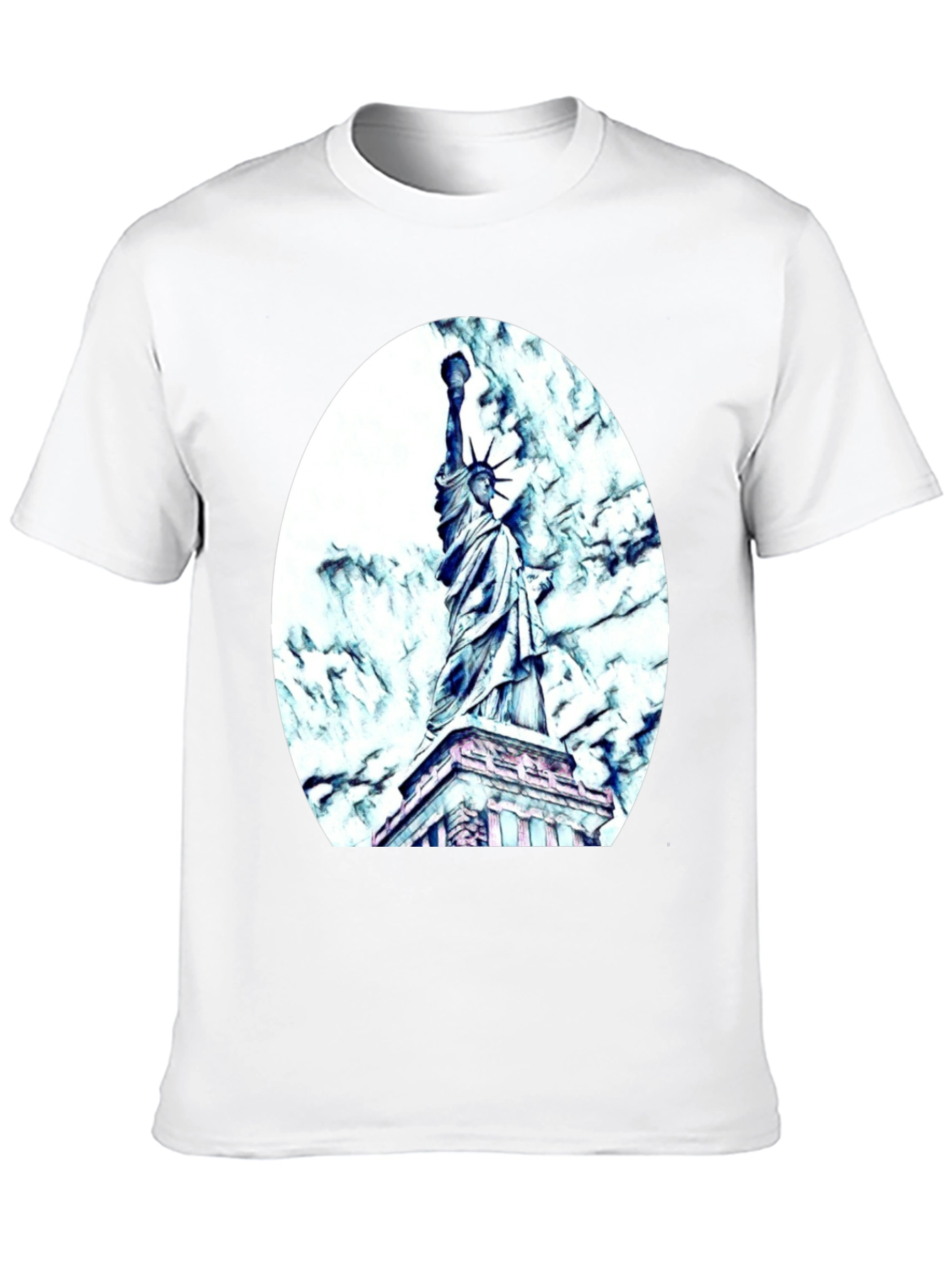 Black Statue of Liberty Graphic Tee - Black Cotton Blend view 10