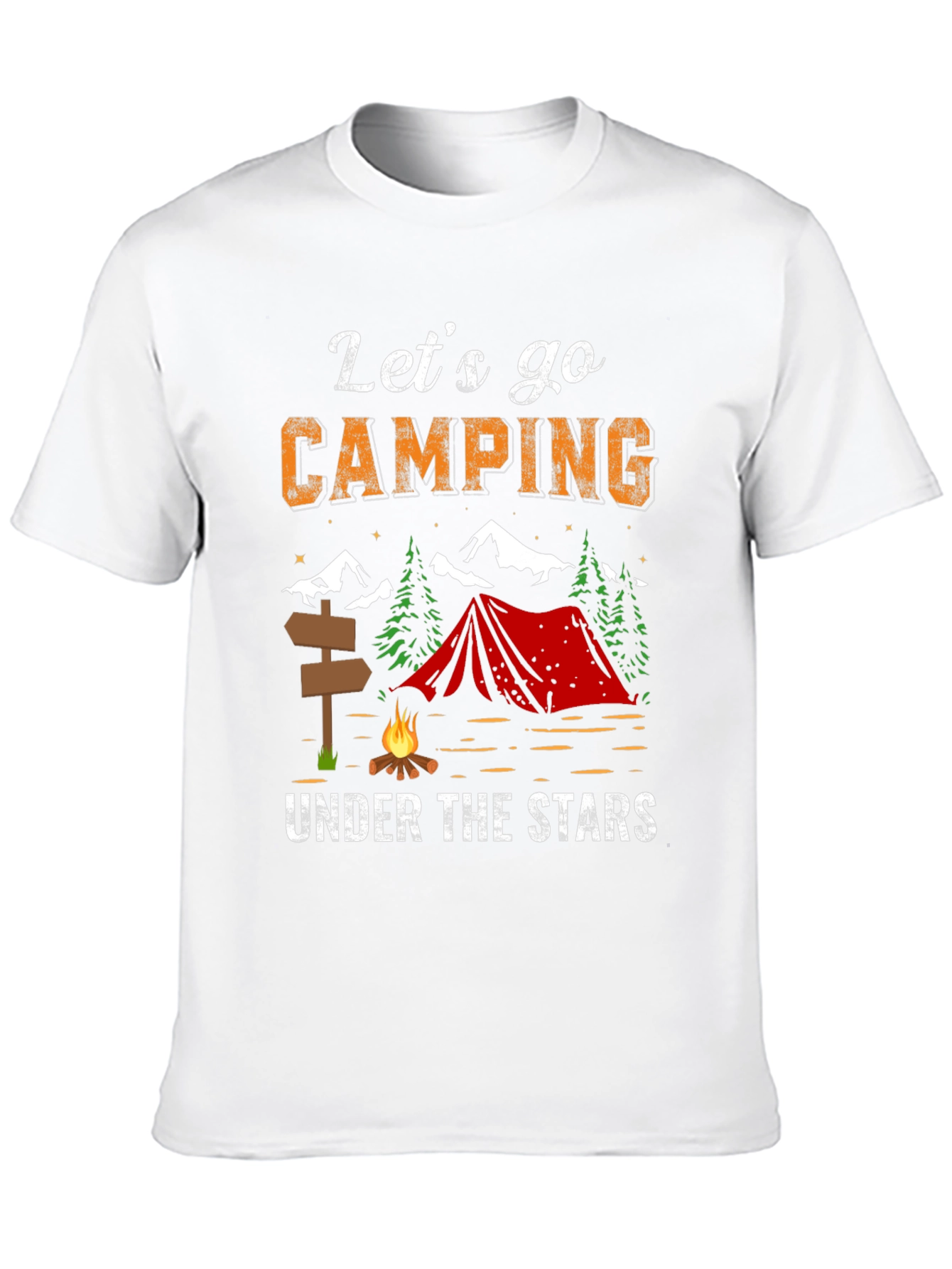Black Let's Go Camping Under the Stars Black T-Shirt view 10