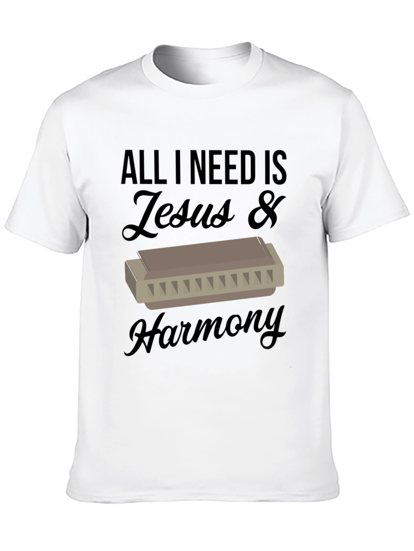 Black Jesus & Harmony T-Shirt - Music Lover Tee view 10
