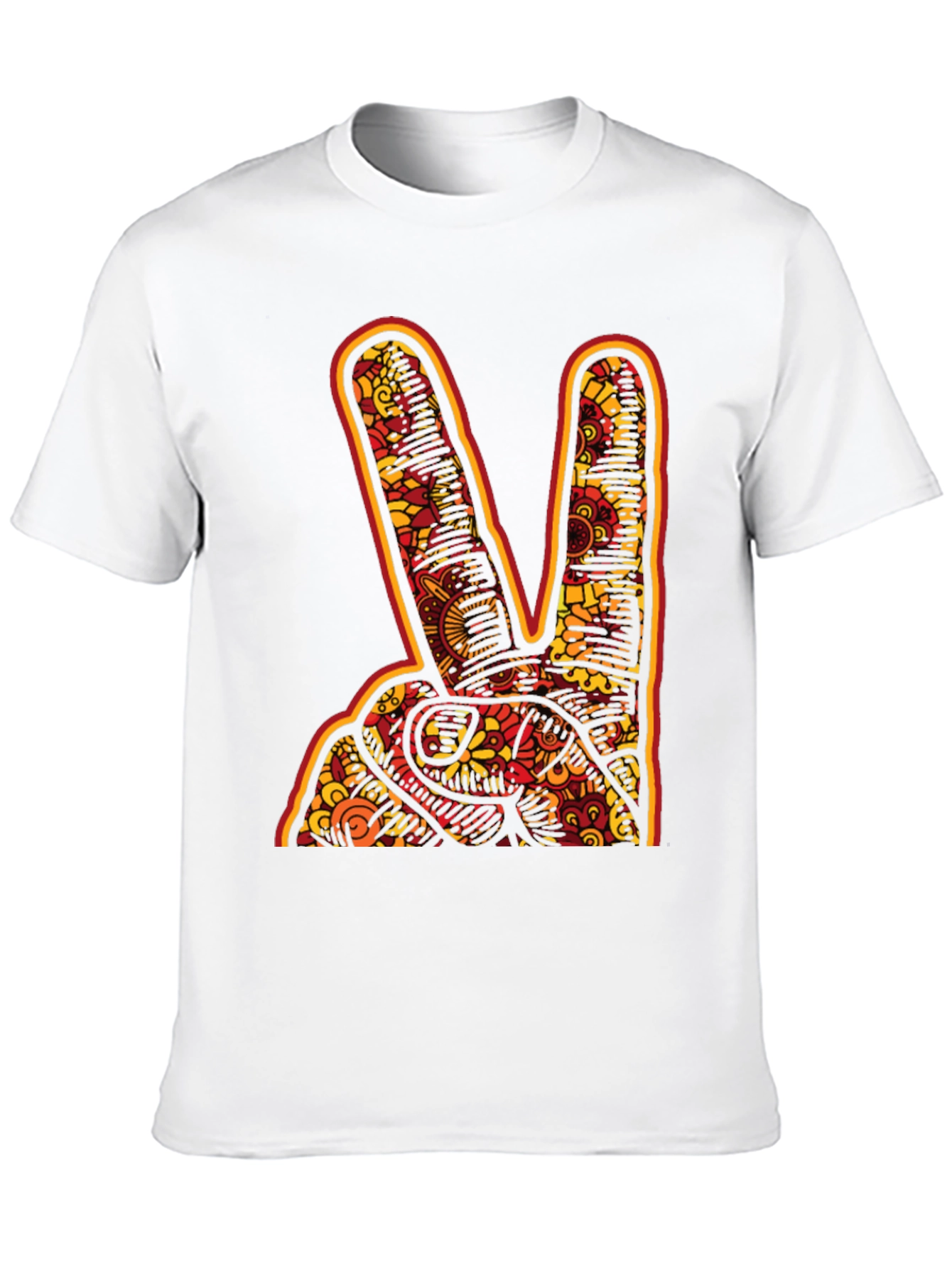 Black Peace Sign Graphic Tee - Bold Patterned Hand view 10