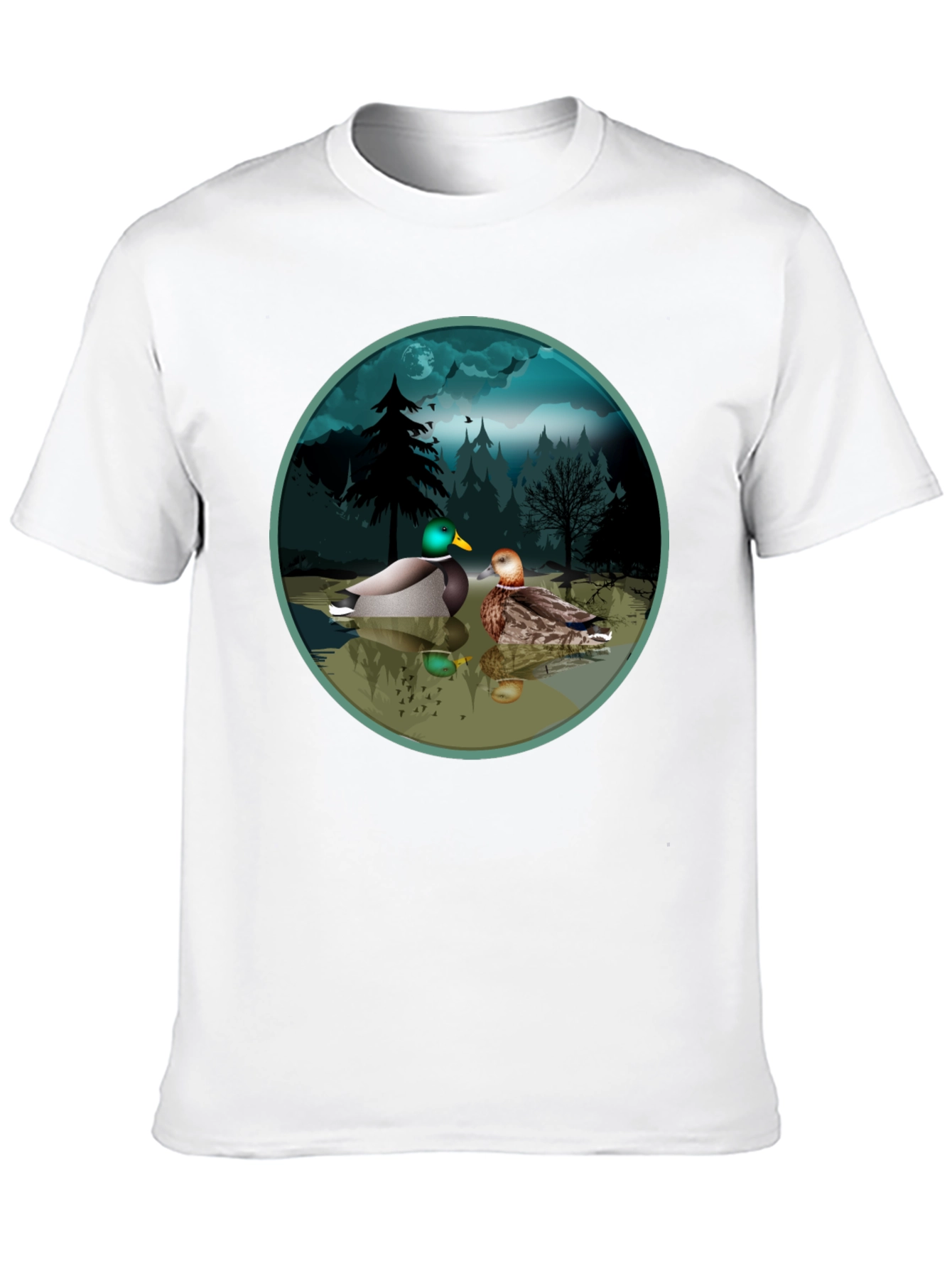 Black Duck Pond Graphic Tee - Black Cotton T-Shirt view 10