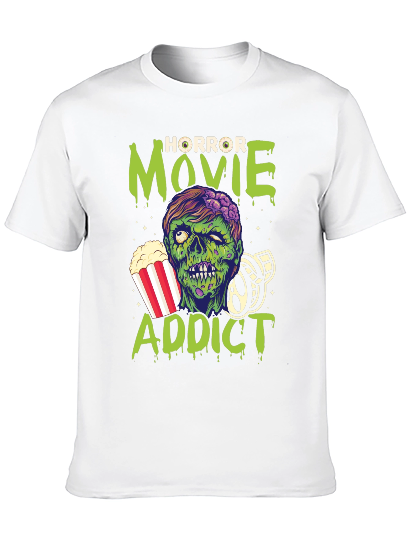 Black Horror Movie Addict Graphic T-Shirt view 10