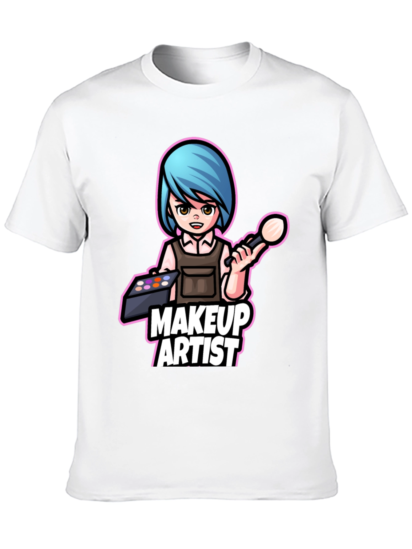 Black Makeup Artist Cartoon Graphic Tee view 10