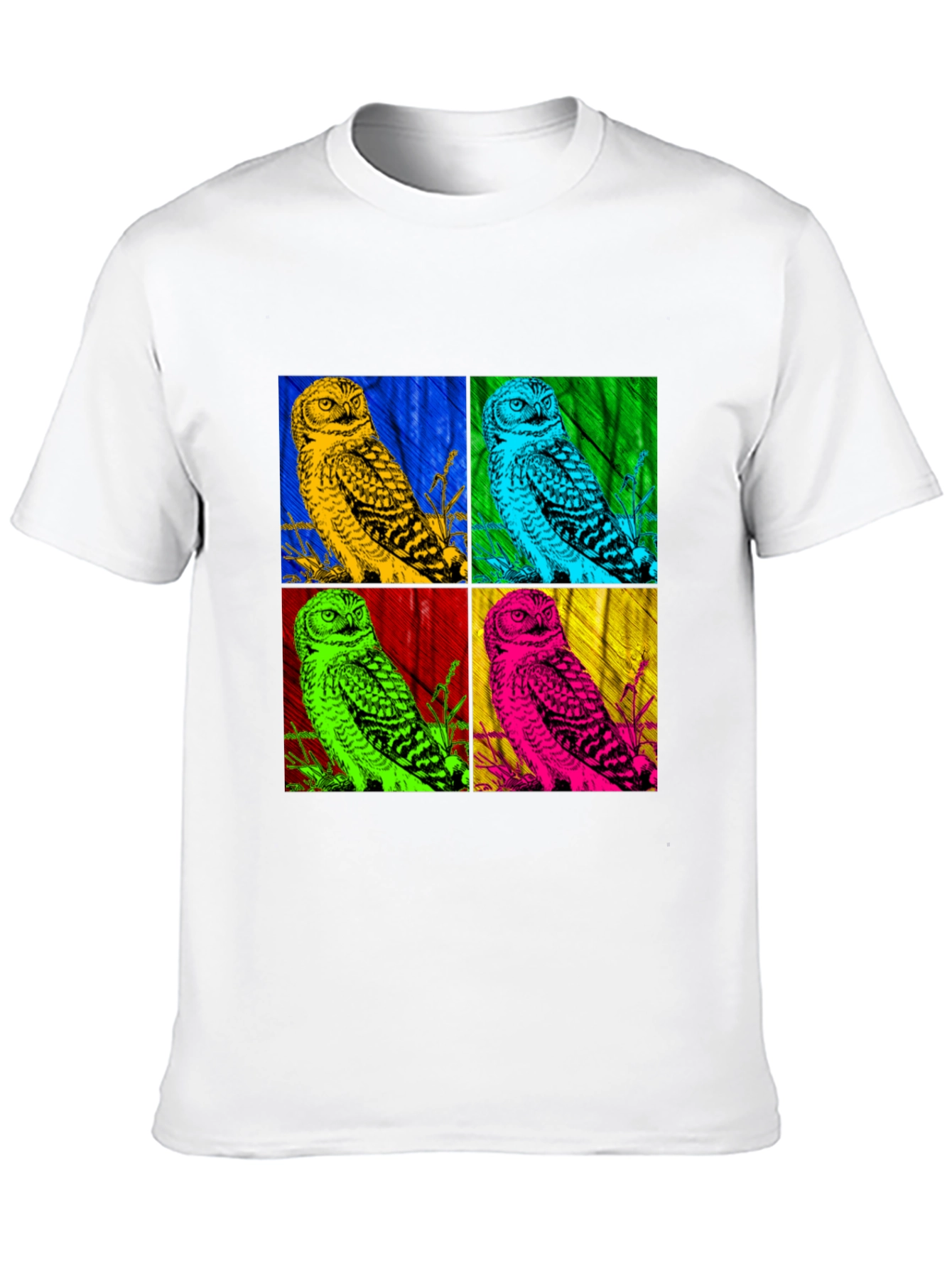 Black Pop Art Owl Graphic Tee - Bold Colorful Design view 10