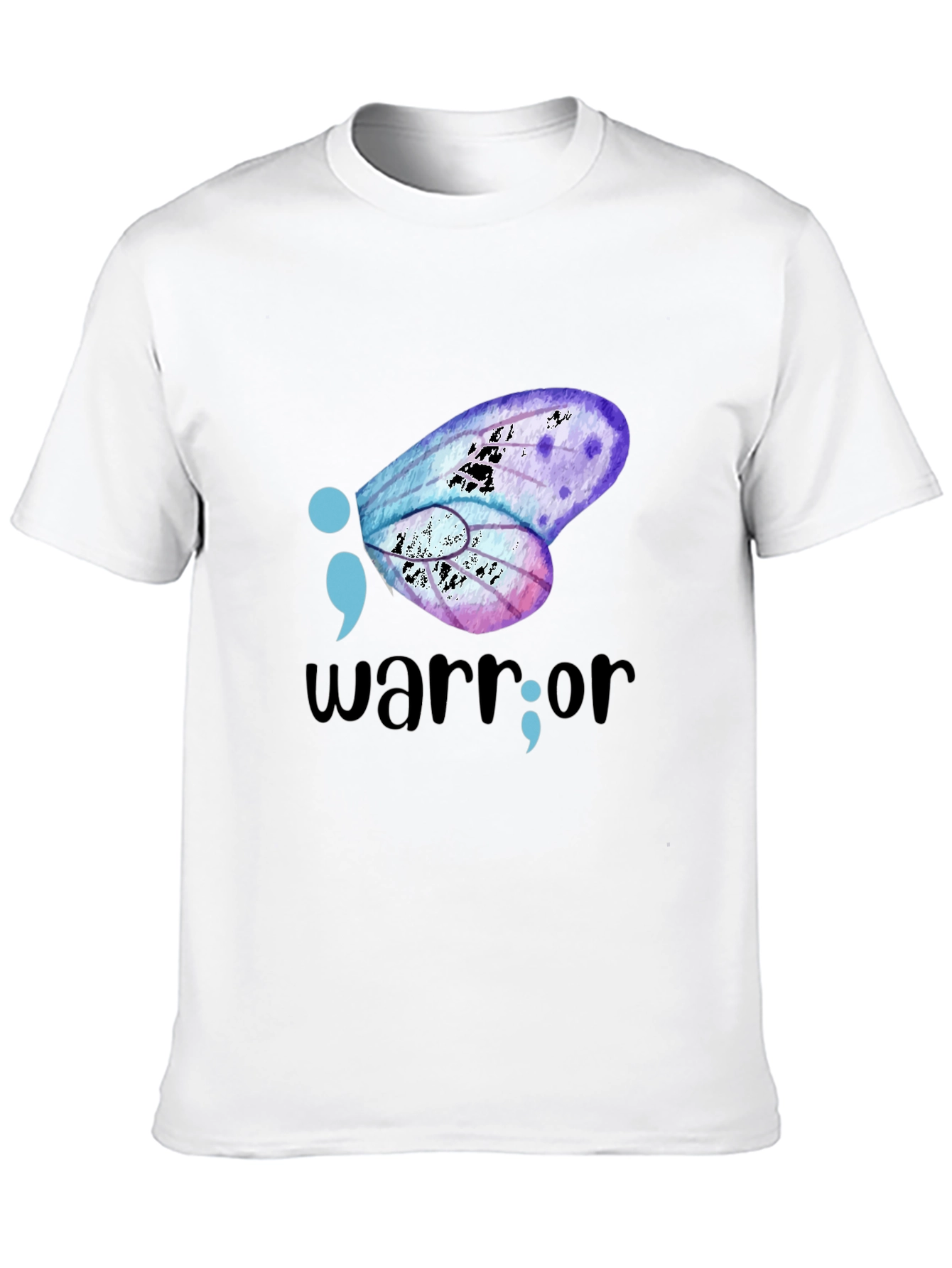 Black Semicolon Butterfly Warrior Graphic Tee view 10