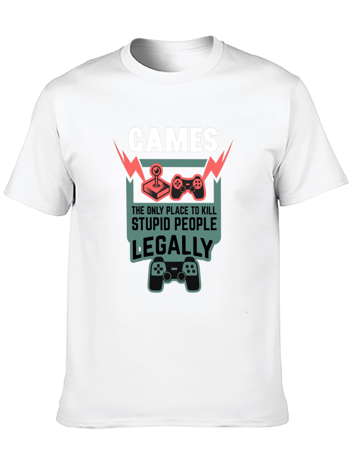 Black Games Kill Stupid People Legally T-Shirt view 10