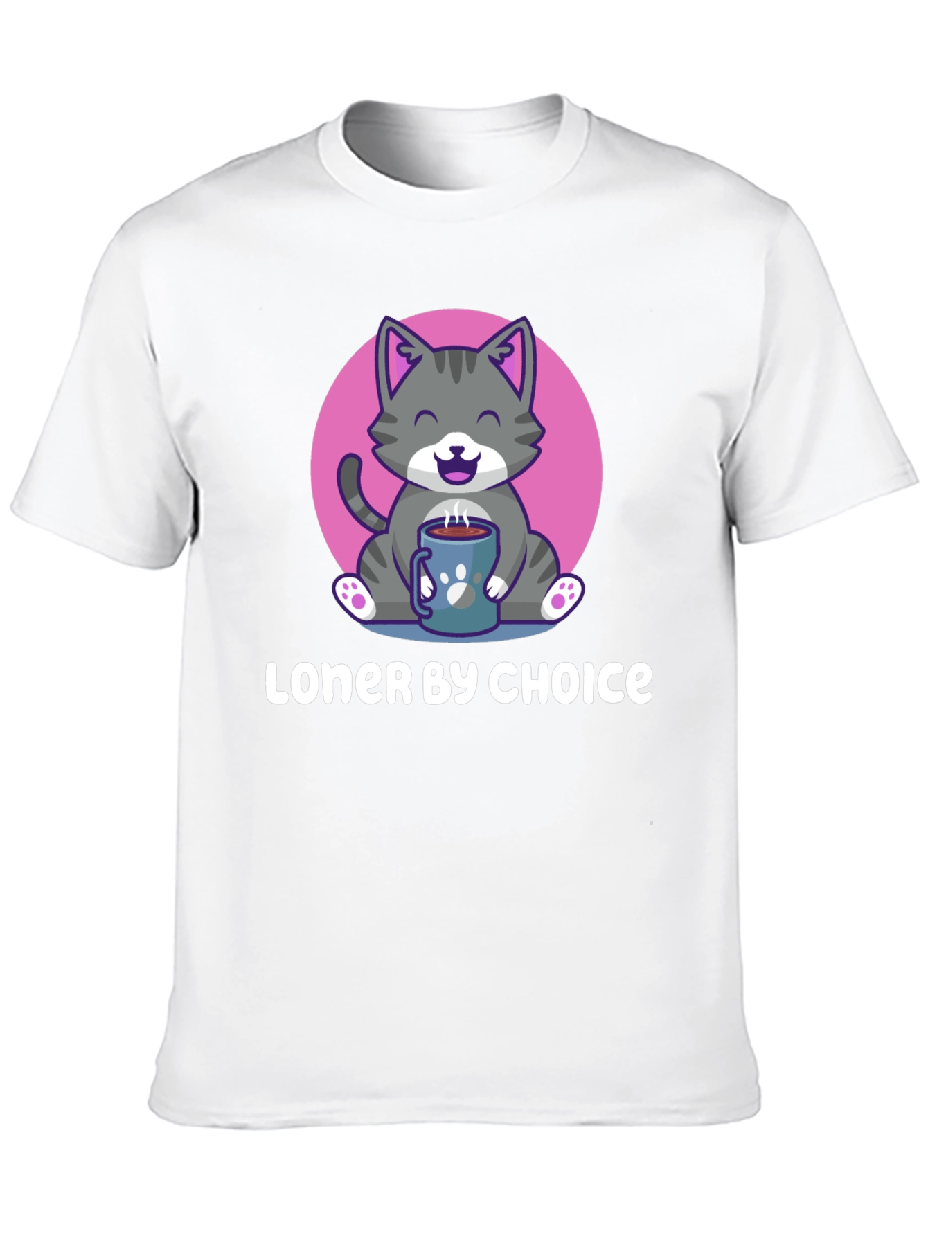 Black Loner by Choice Cat T-Shirt view 10