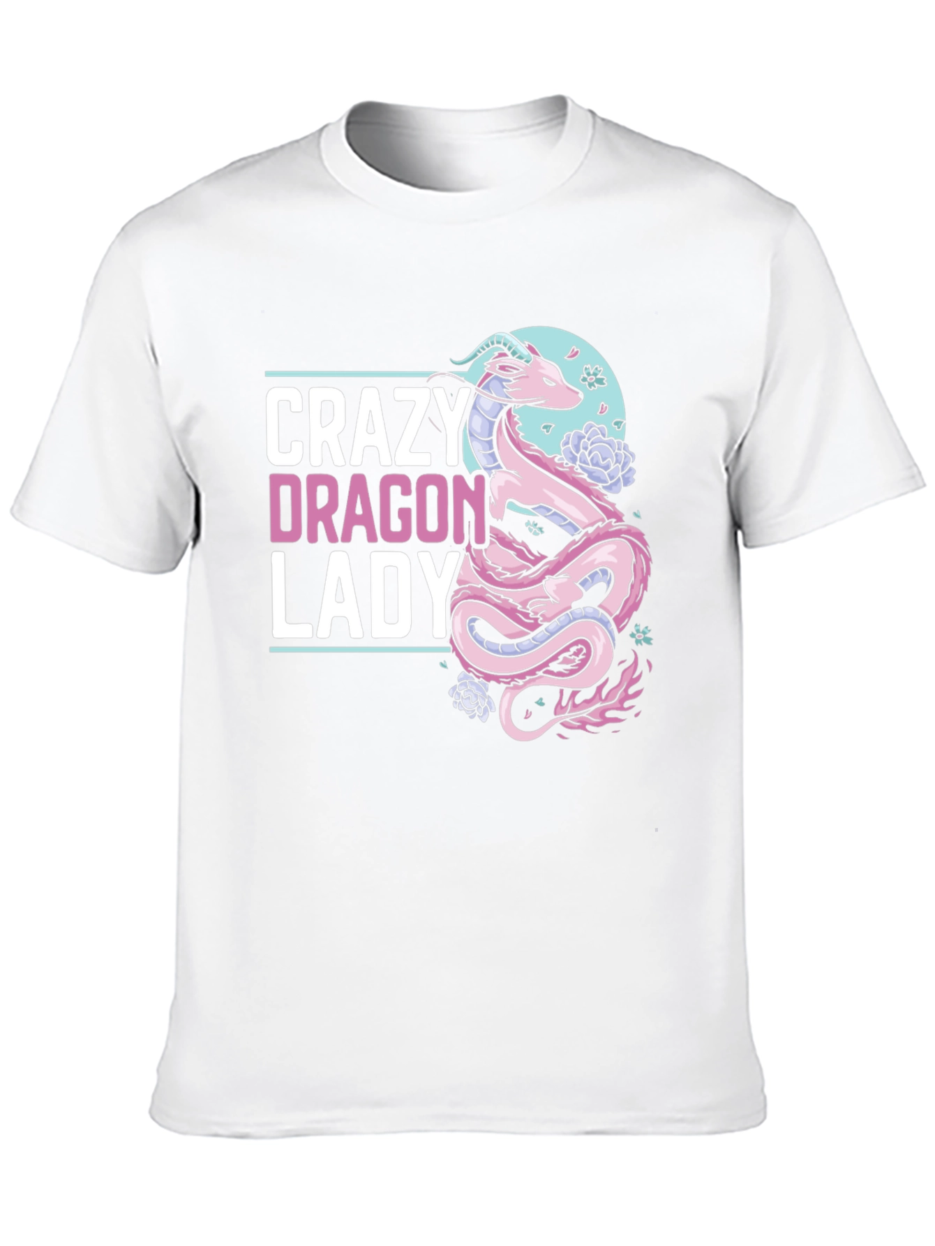 Black Crazy Dragon Lady T-Shirt - Unique Graphic Tee view 10