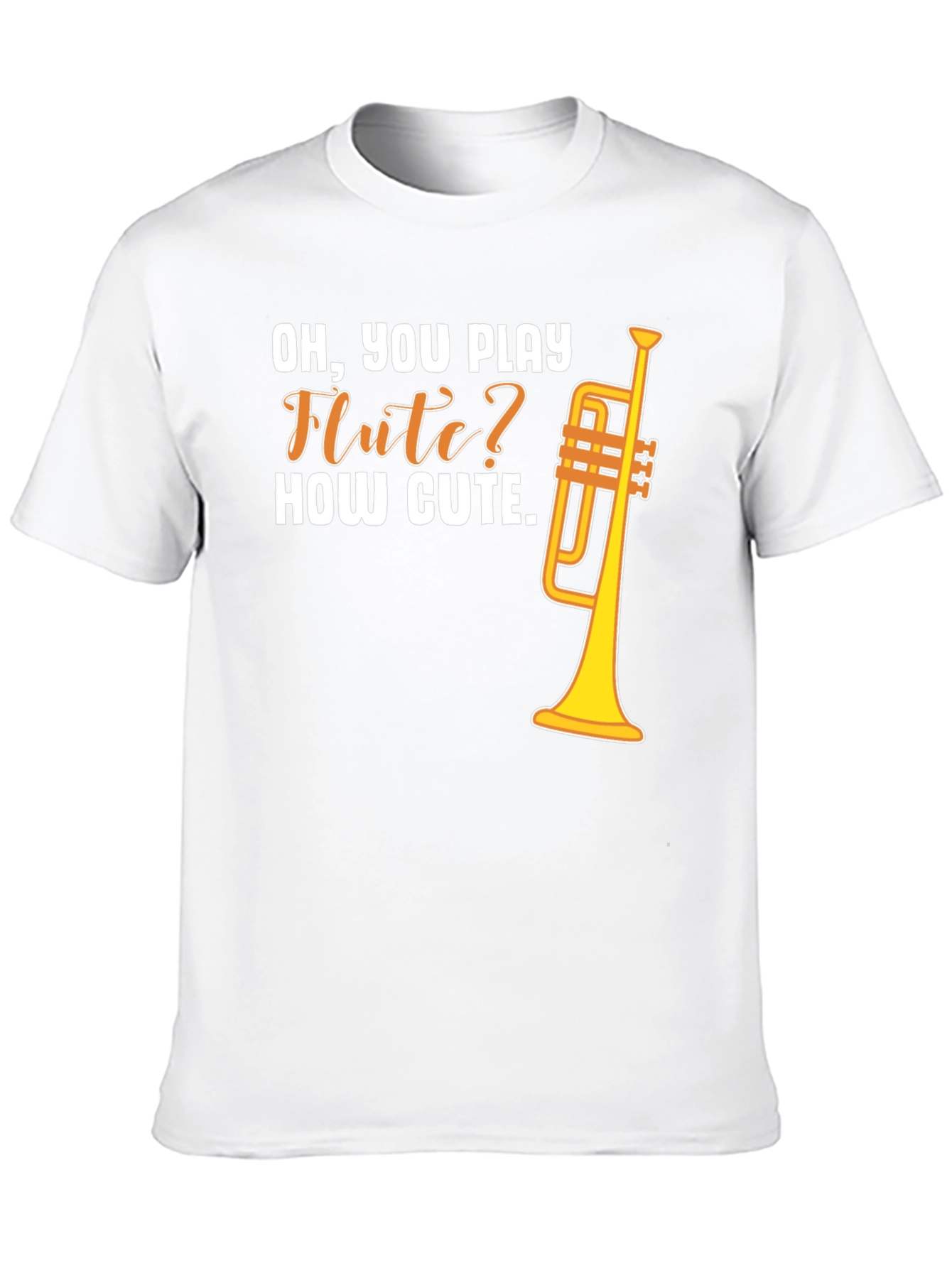 Black Funny Trumpet T-Shirt - "Oh, You Play Flute?" view 10