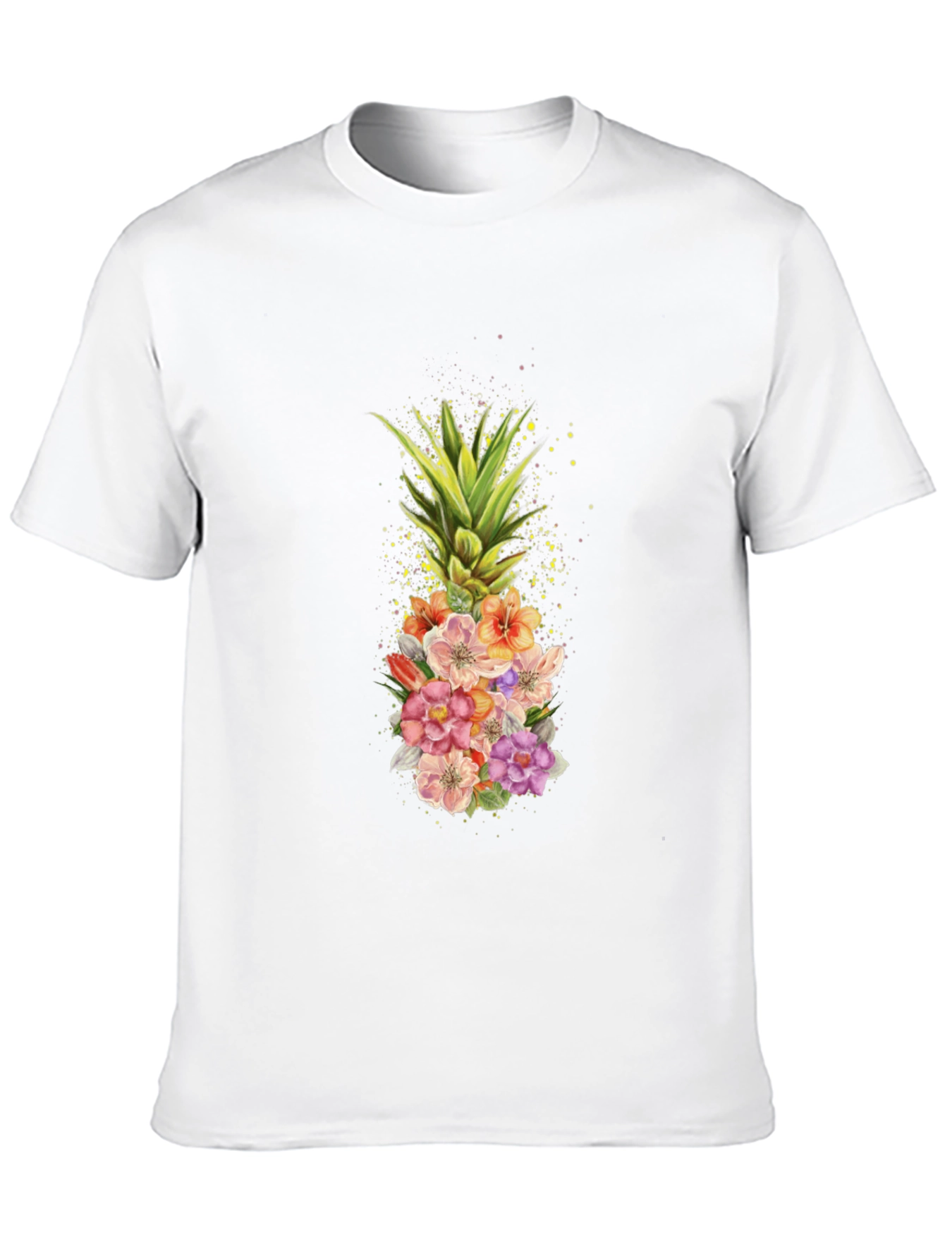 Black Floral Pineapple Graphic T-Shirt - Black view 10