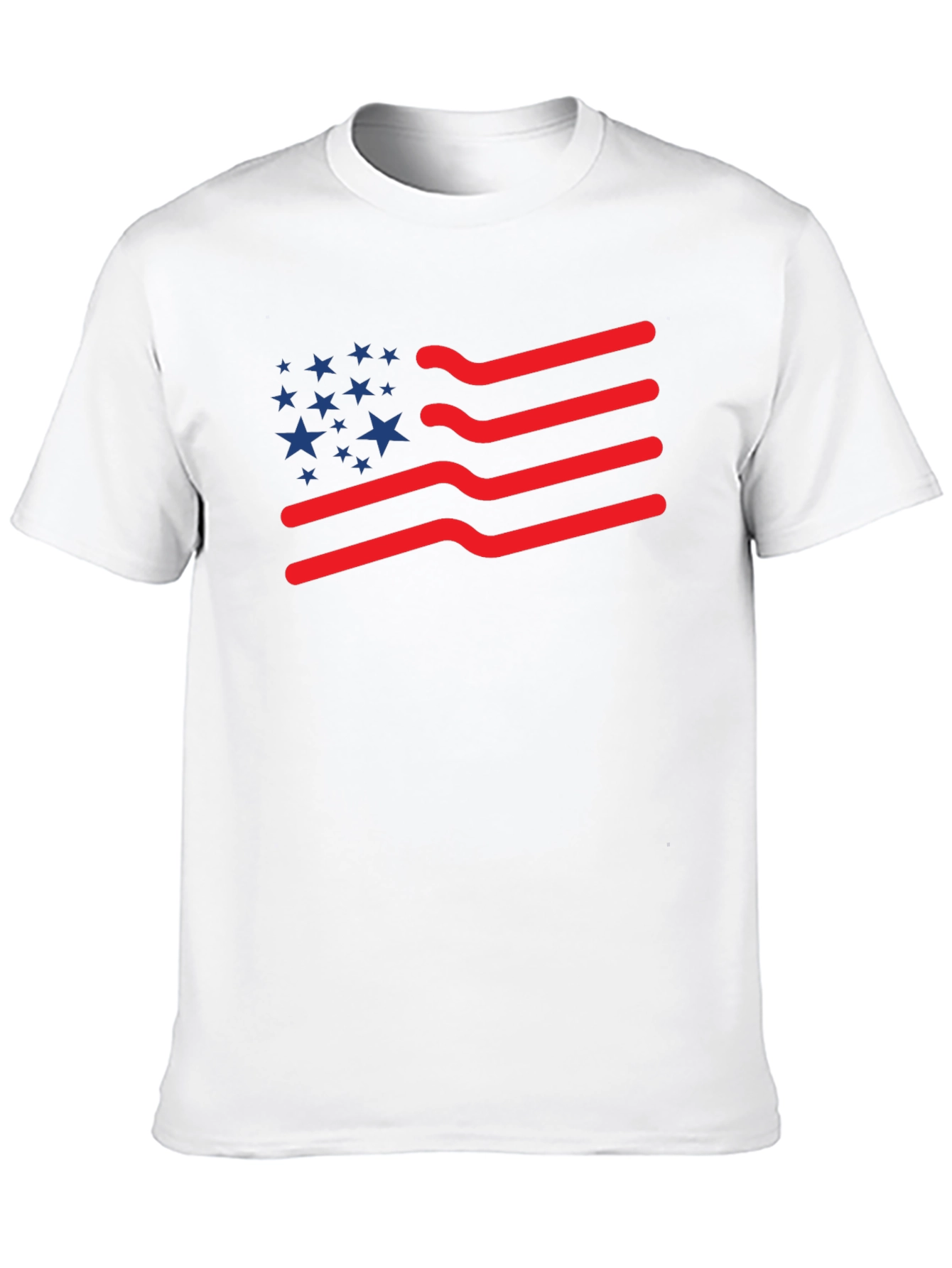 Black American Flag T-Shirt: Patriotic Wavy Stripes and Stars Tee view 10