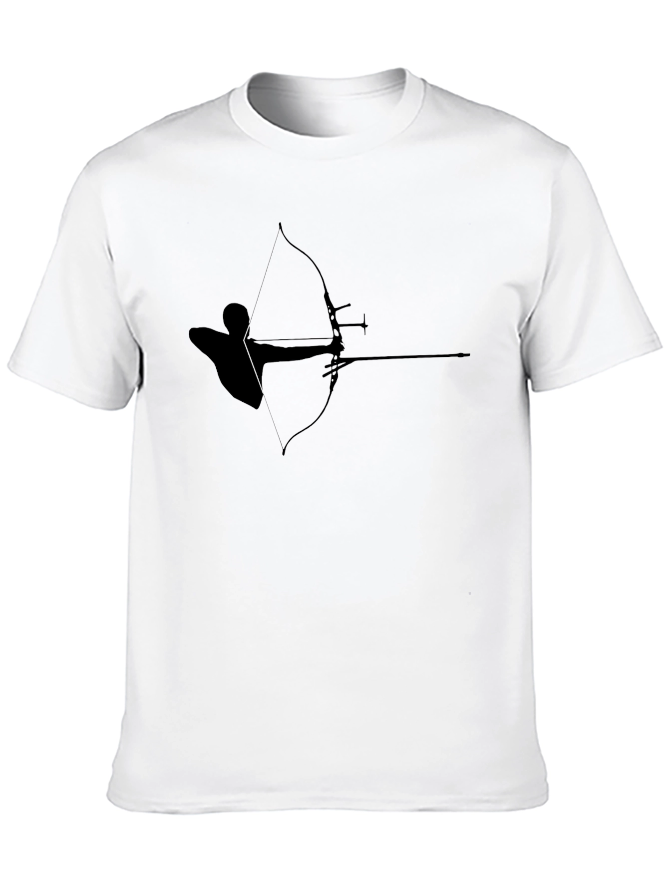 Black Archery Silhouette Graphic Tee - Black Cotton T-Shirt view 10