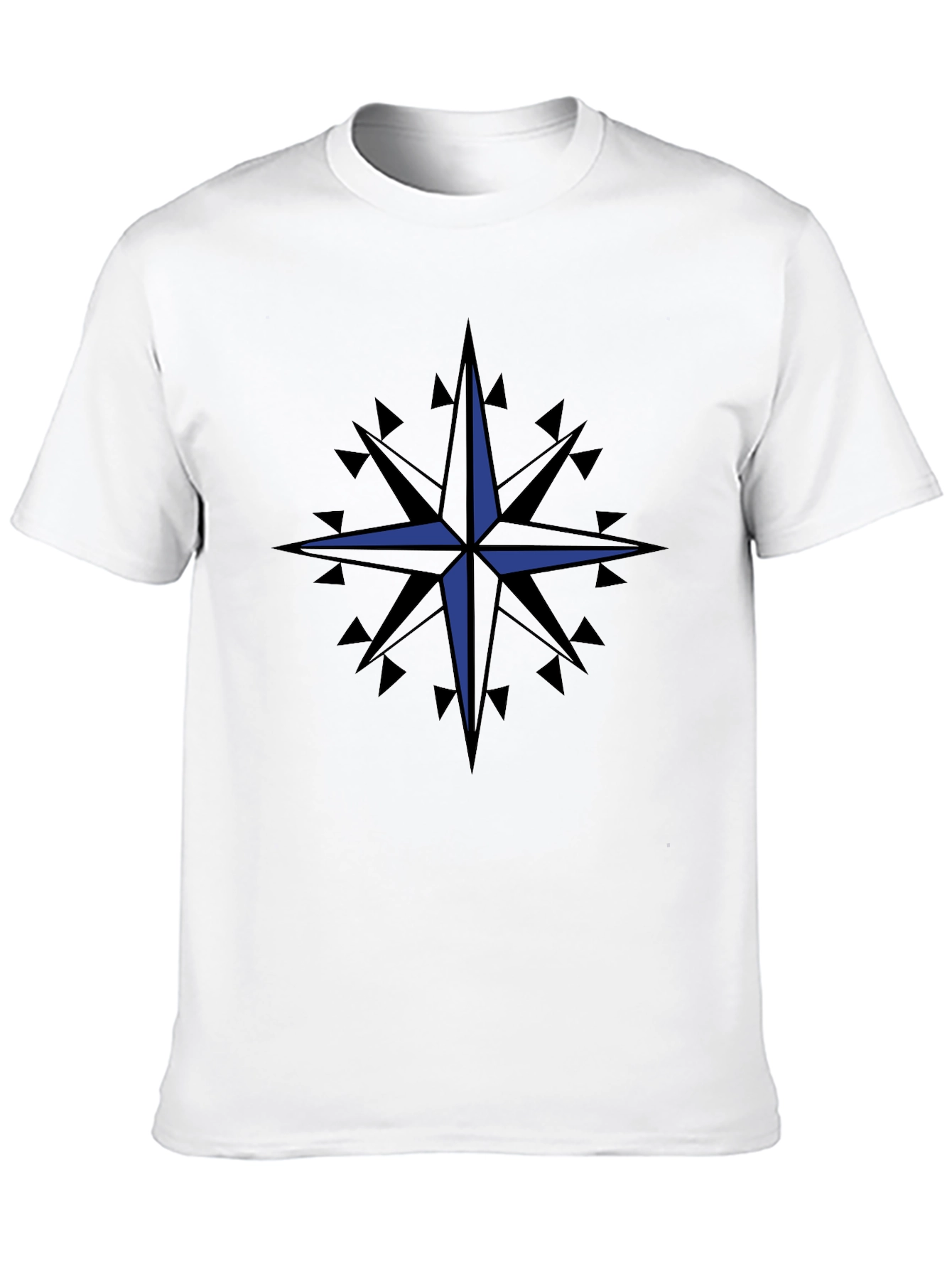 Black Compass Rose Graphic T-Shirt - Classic Nautical Style view 10