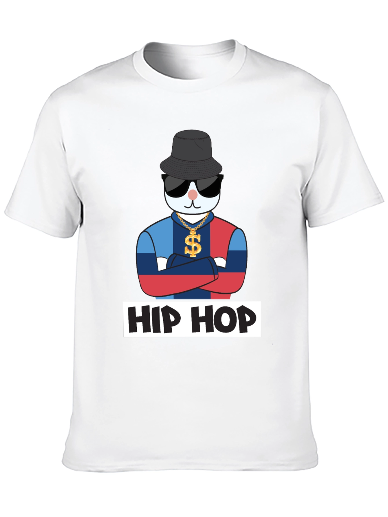 Black Hip Hop Cat T-Shirt, Fun Design view 10