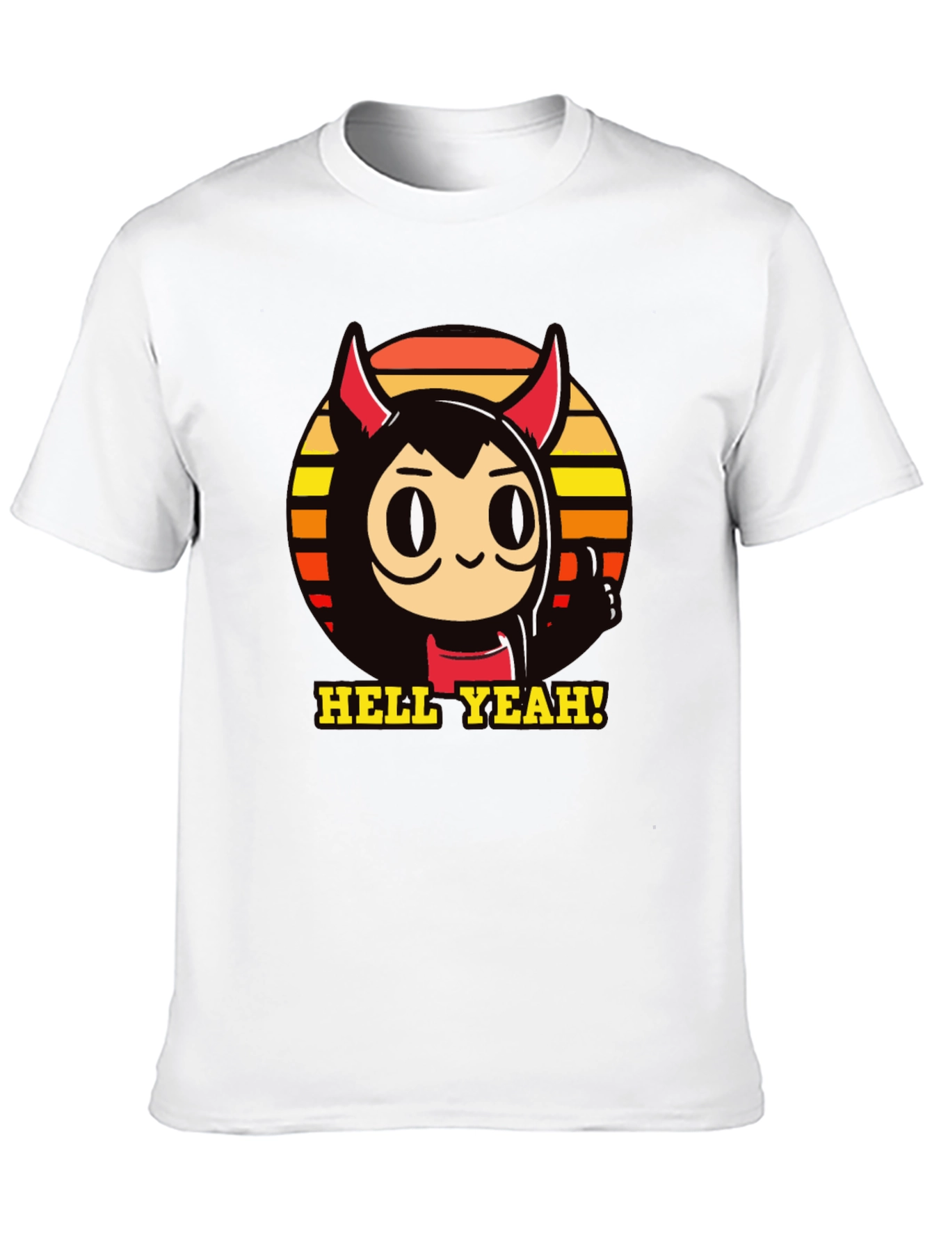 Black Hell Yeah Devil Cartoon Graphic Tee view 10