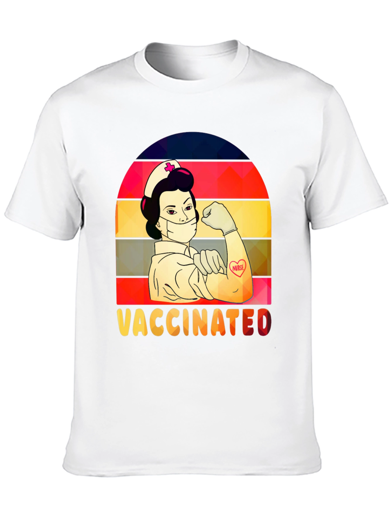 Vaccinated Nurse T-Shirt -  Retro Design - 10