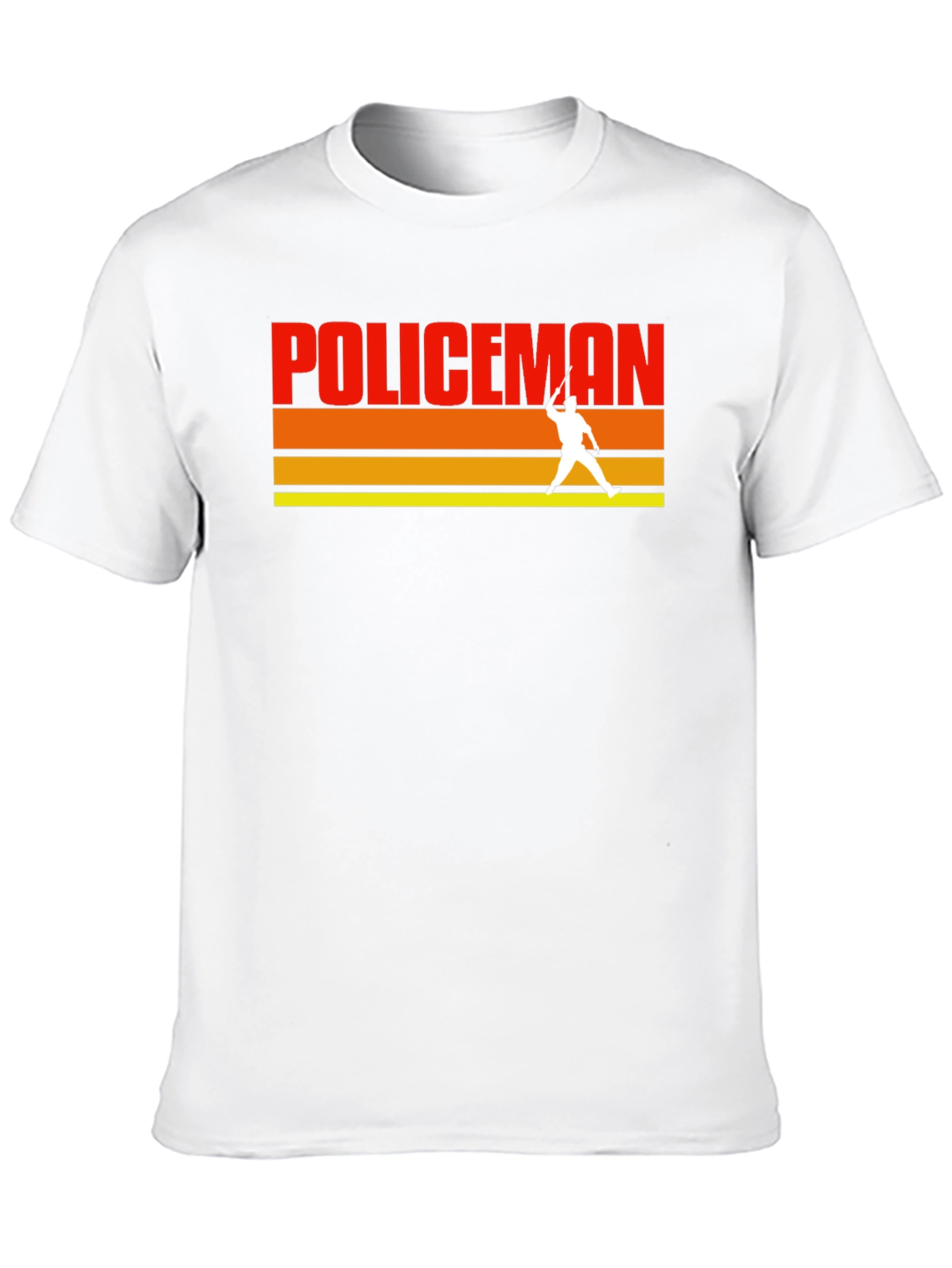 Black Vintage Policeman Silhouette T-Shirt view 10