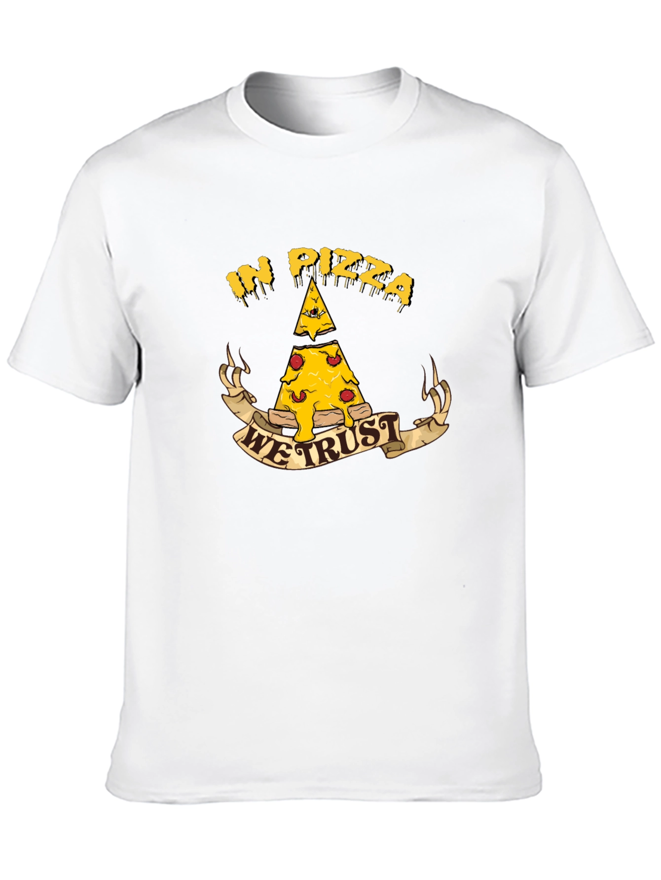 Black In Pizza We Trust T-Shirt - Funny Foodie Tee view 10