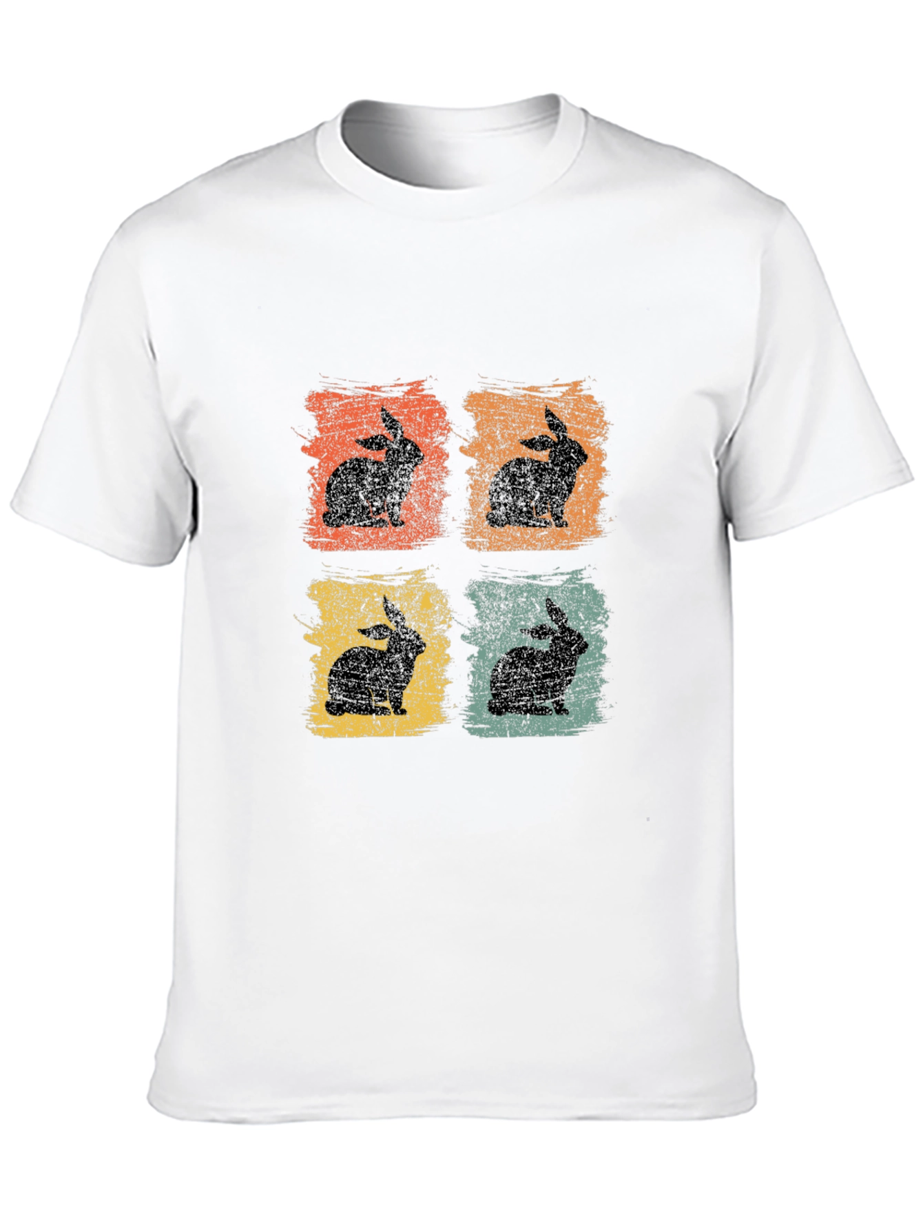 Black Retro Rabbit Graphic Tee - Men's Black T-Shirt view 10