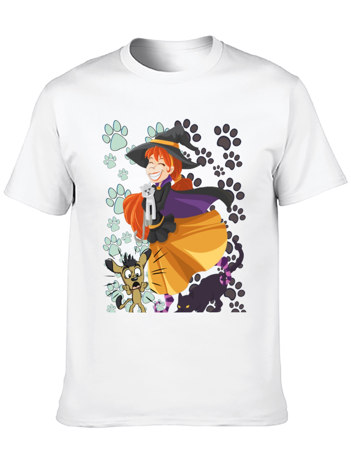 Black Witch and Pets T-Shirt view 10
