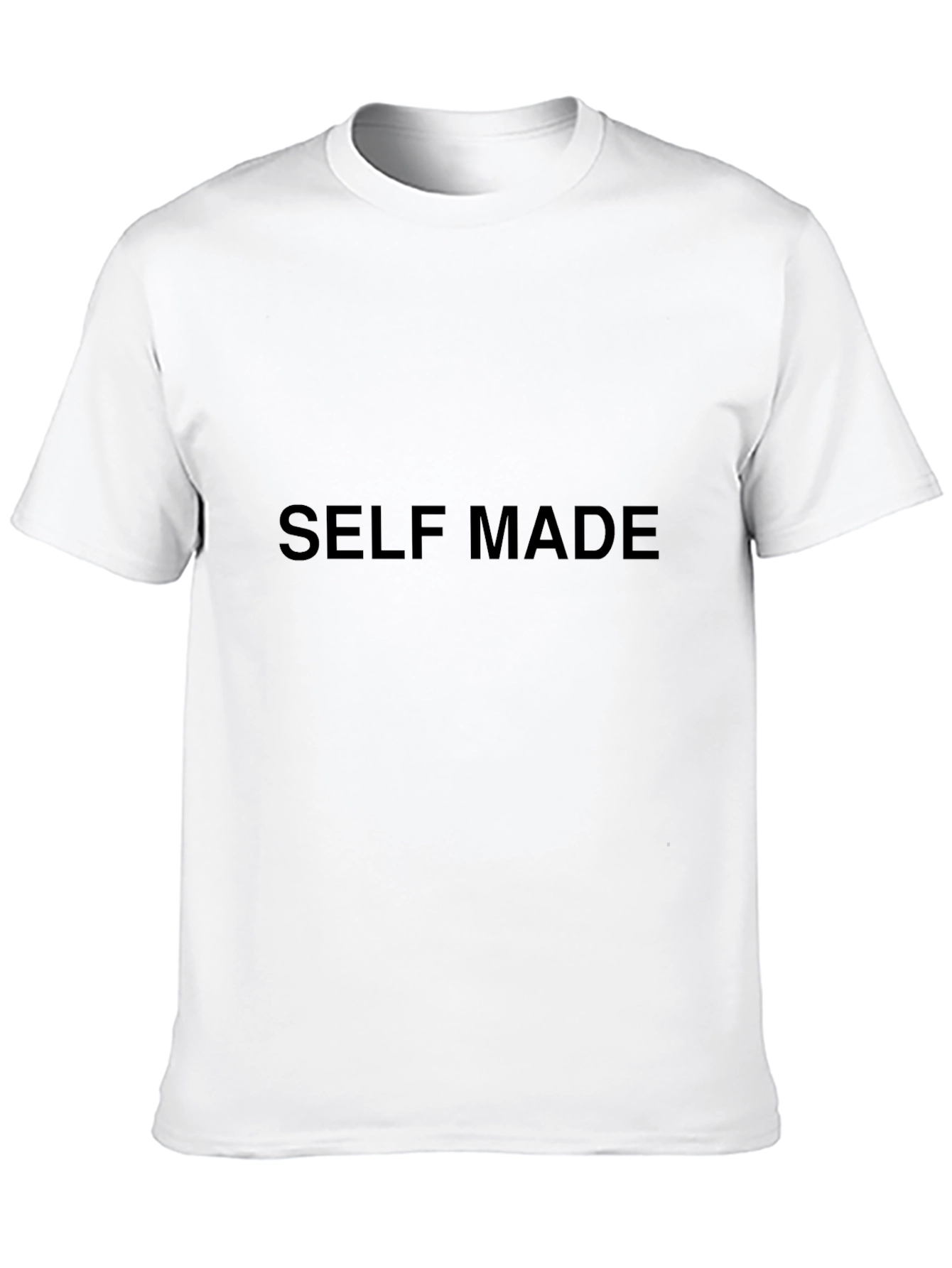 Black Self Made Black T-Shirt - Premium Cotton Crew Neck view 10