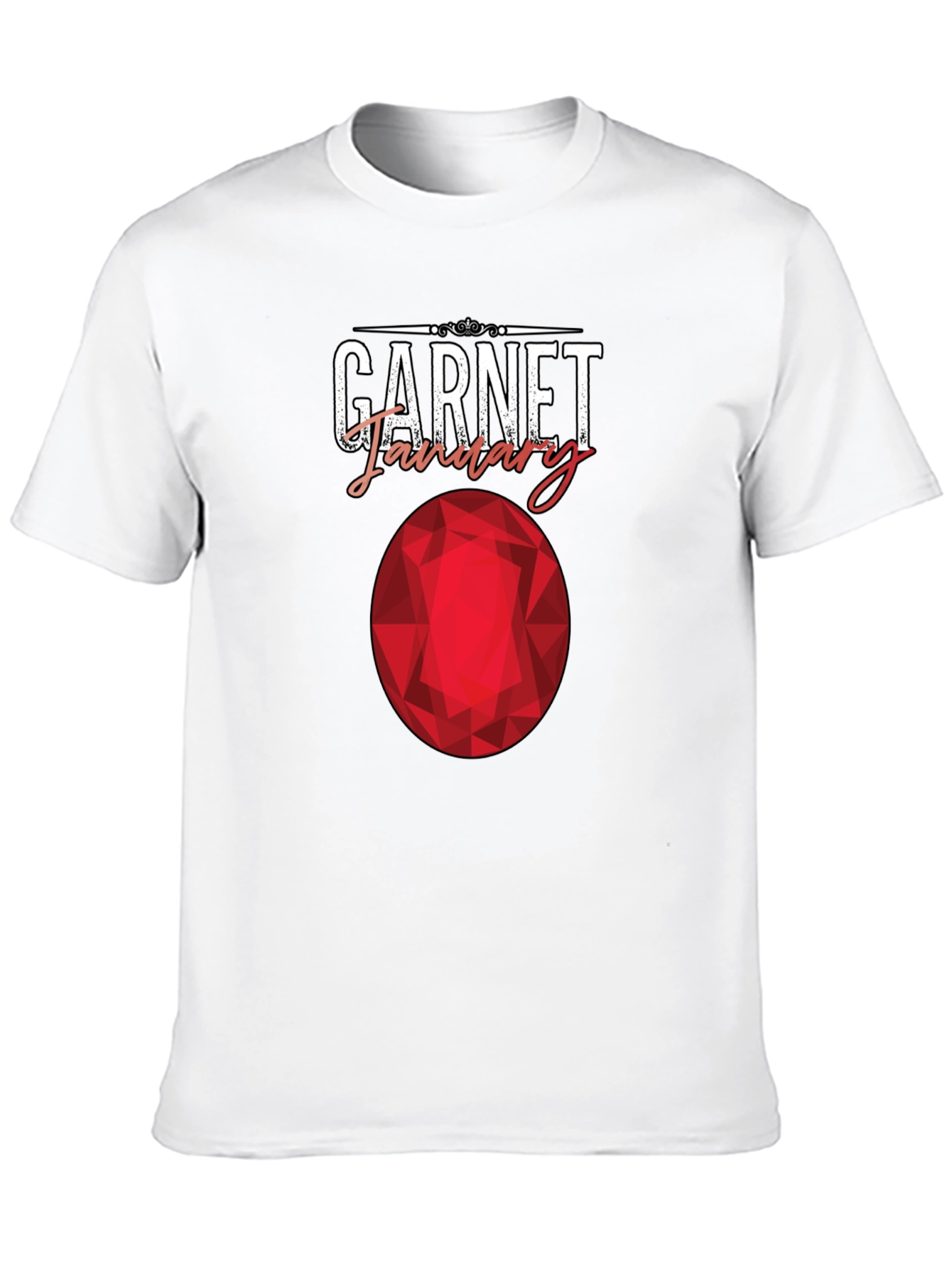 Black Garnet January Birthstone T-Shirt view 10