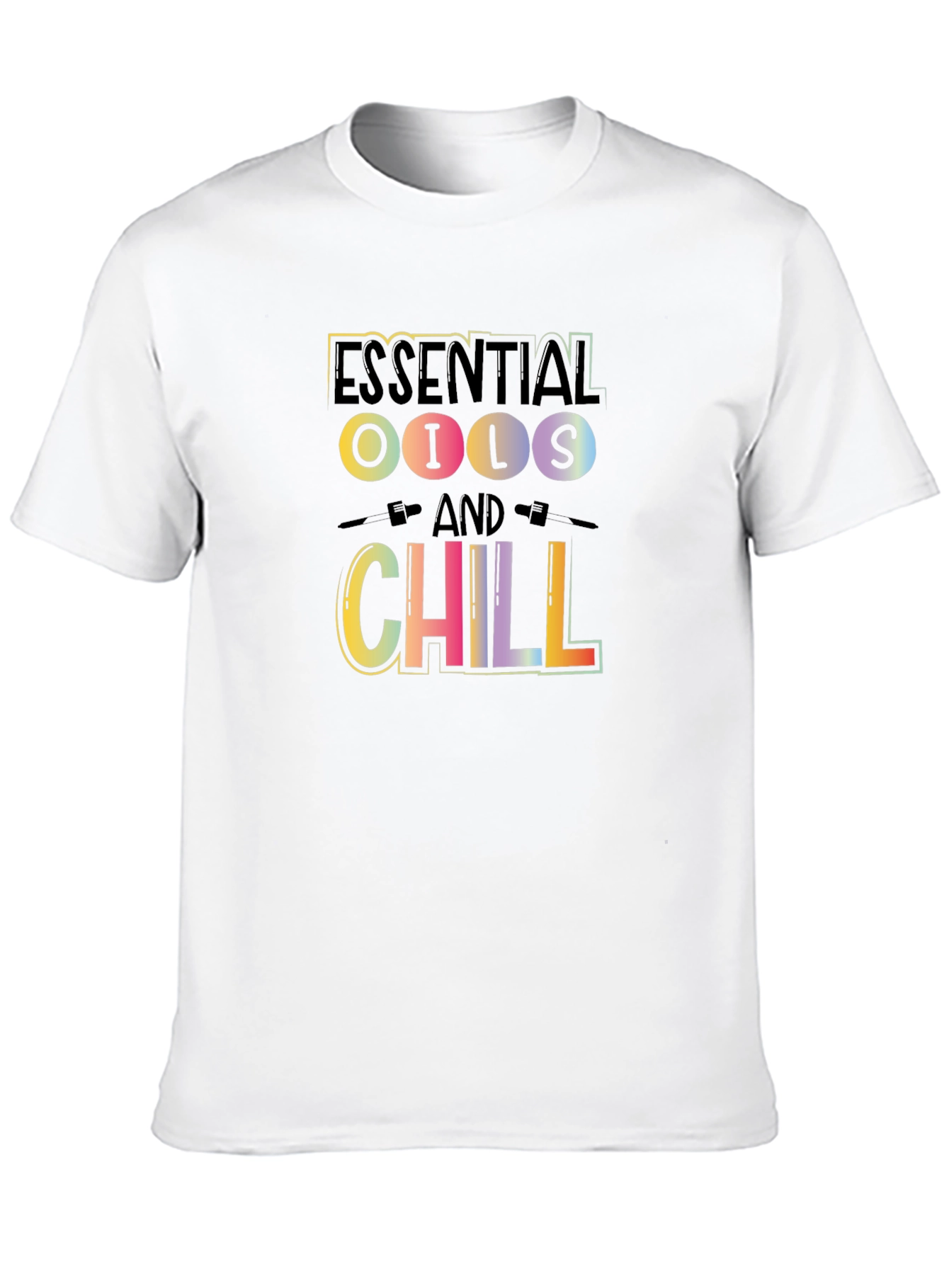 Black Essential Oils & Chill Black Graphic Tee view 10